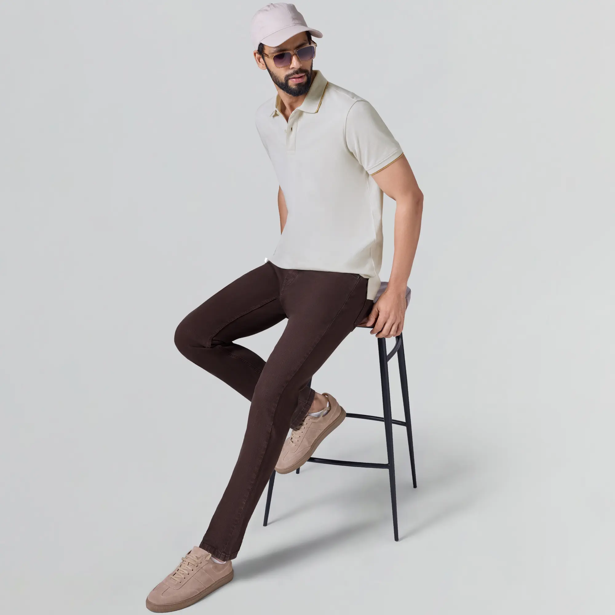Accent Cotton Polo T-shirt - Pearl White - Image 2