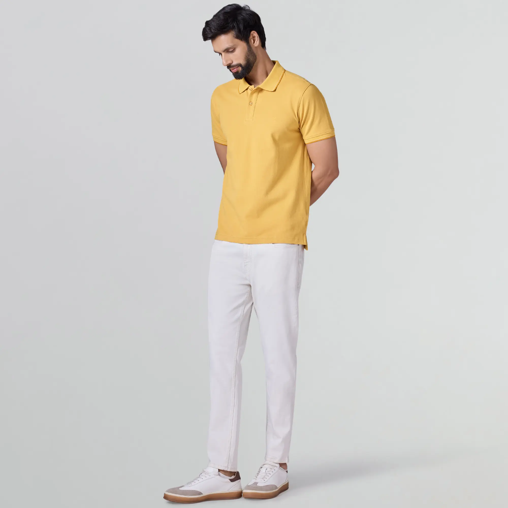 Accent Cotton Polo T-shirt - Sunshine Yellow - Image 2