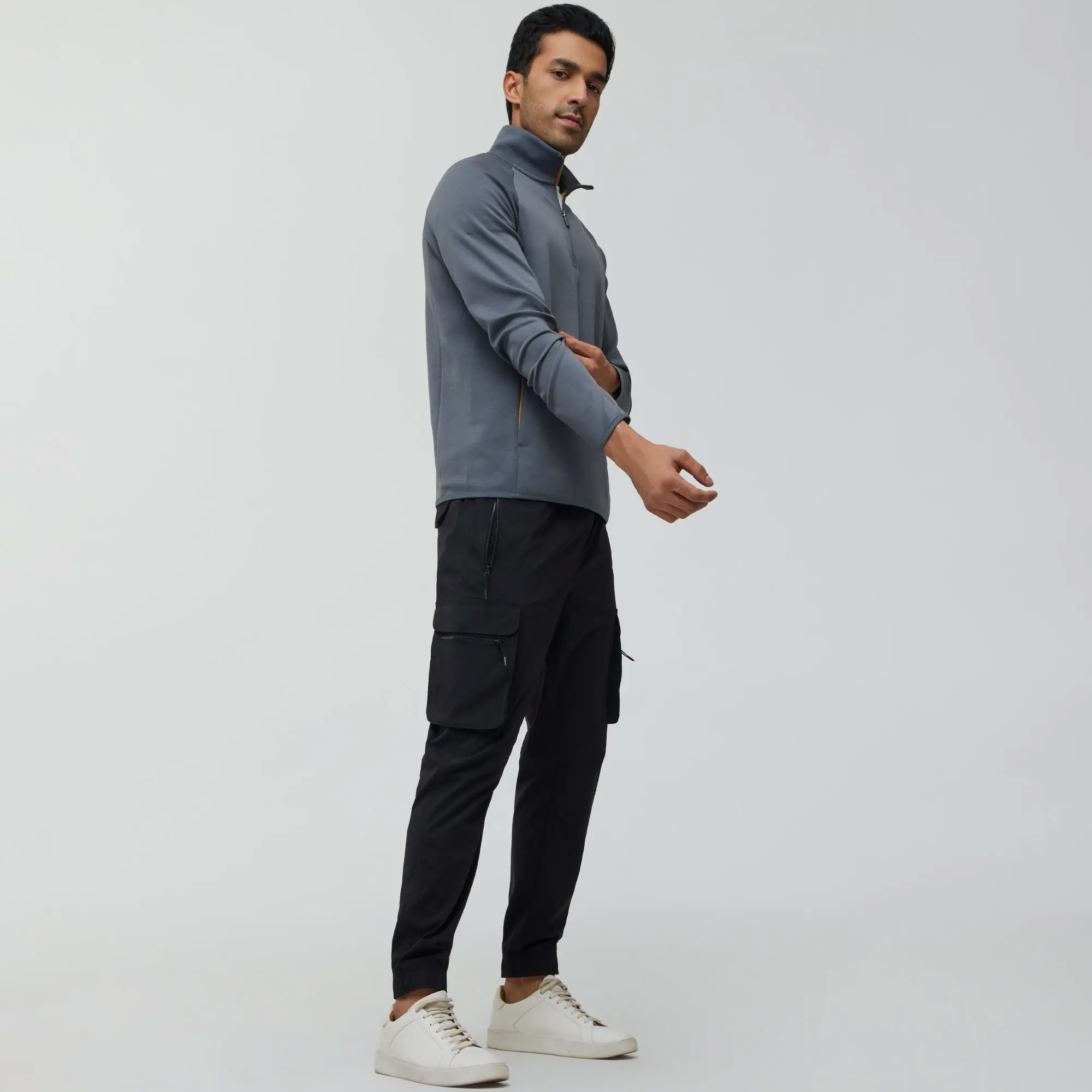 Alpha Half Zip Sweatshirt Ash Grey - Image 2