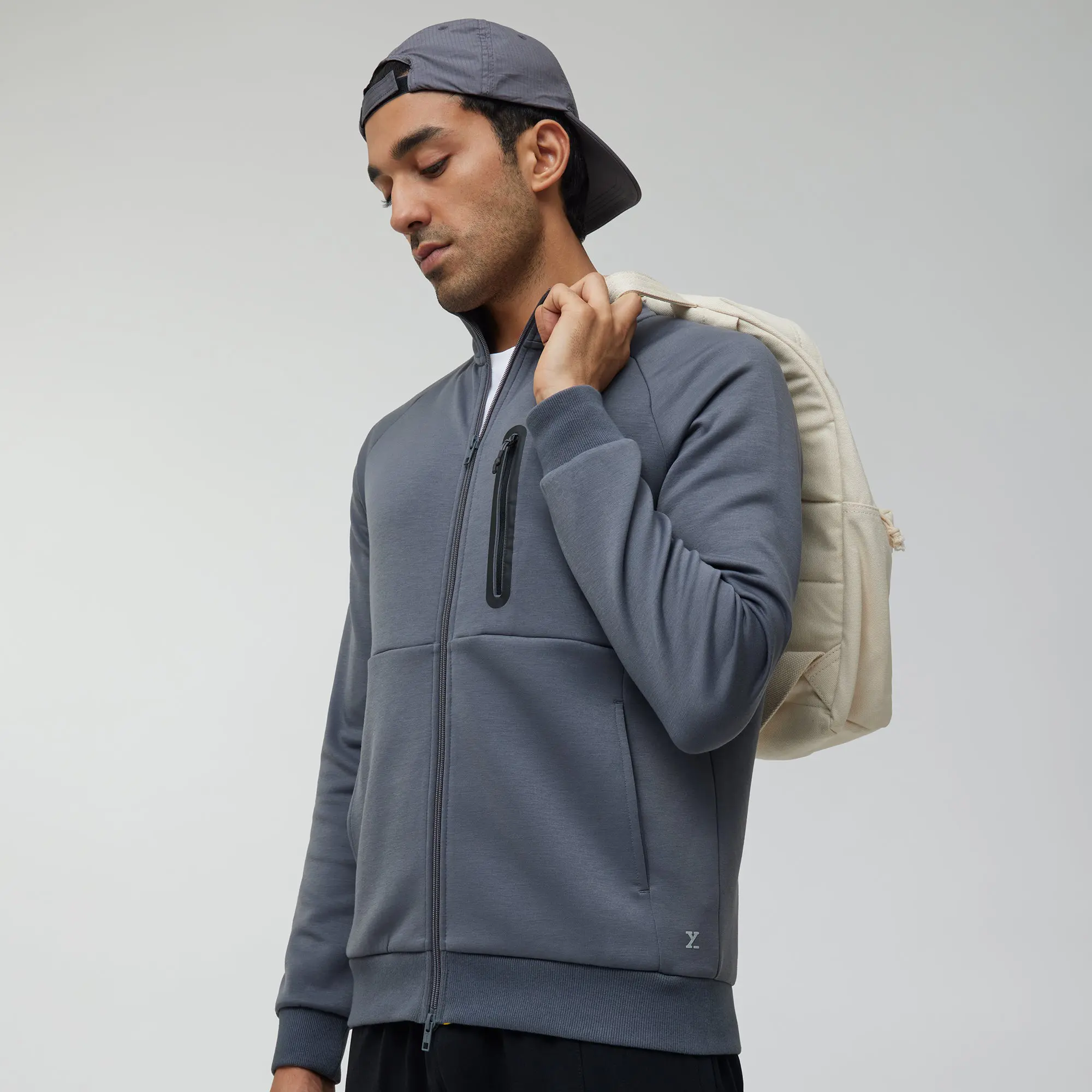 Alpha Zip Ups Jackets Ash Grey - Image 3