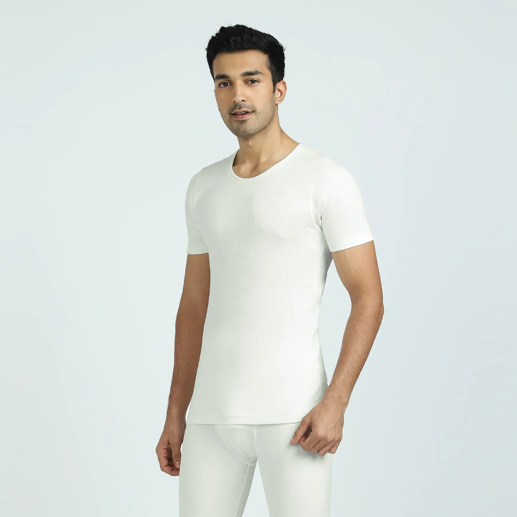 Cotton Rich Short Sleeve Thermal Set Ivory white - Image 3