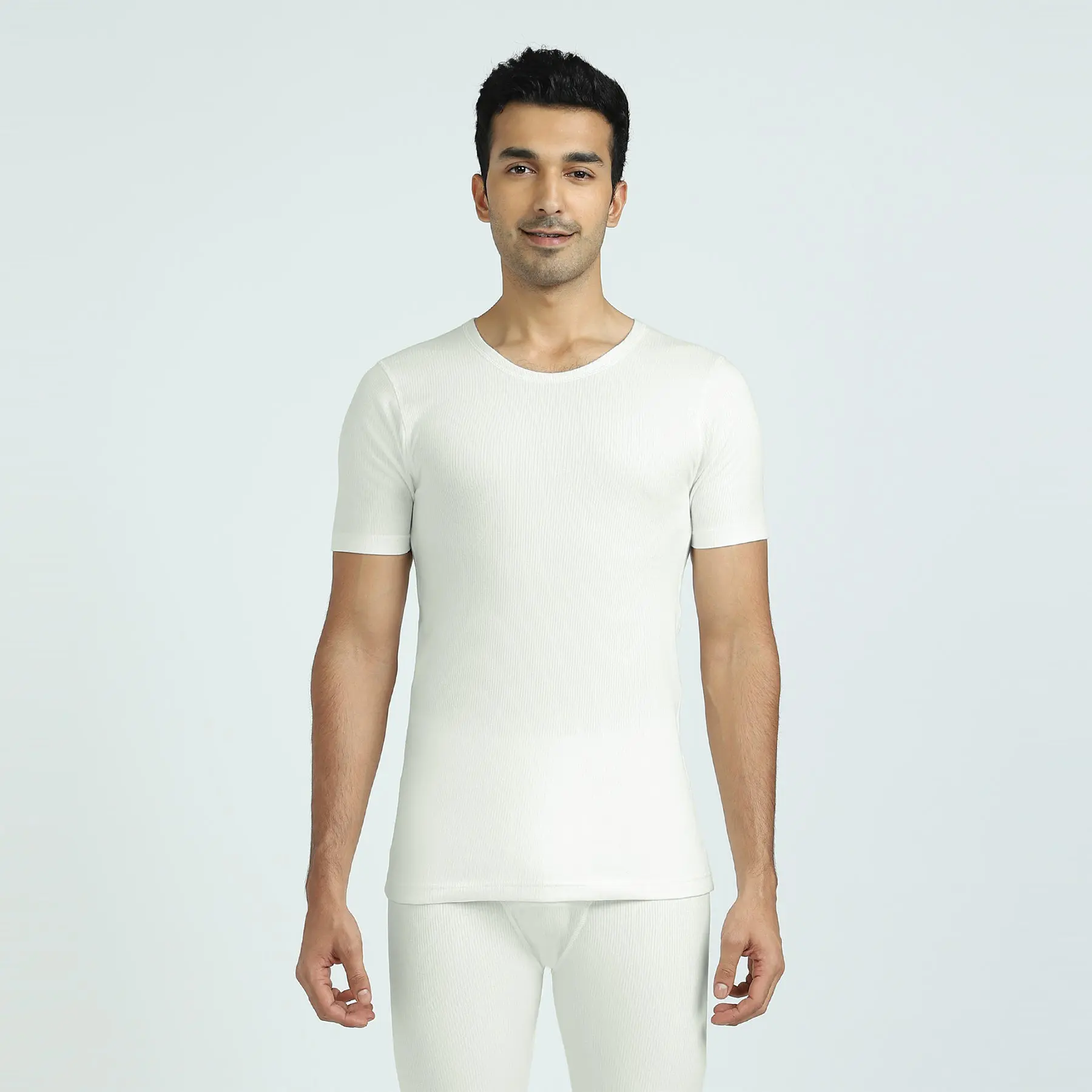Cotton Rich Short Sleeve Thermal Set Ivory white - Image 4