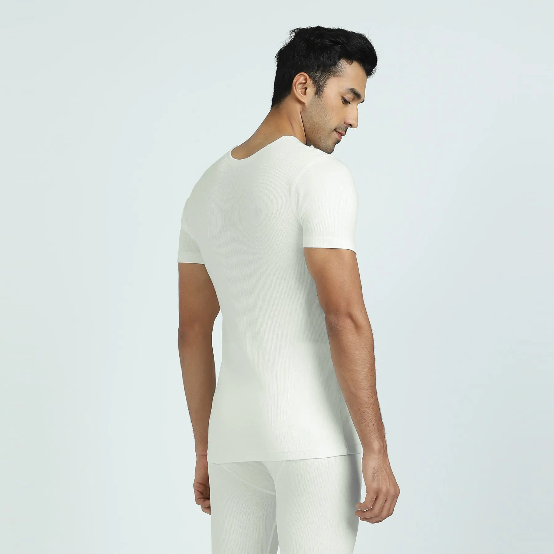 Cotton Rich Short Sleeve Thermal Set Ivory white - Image 5