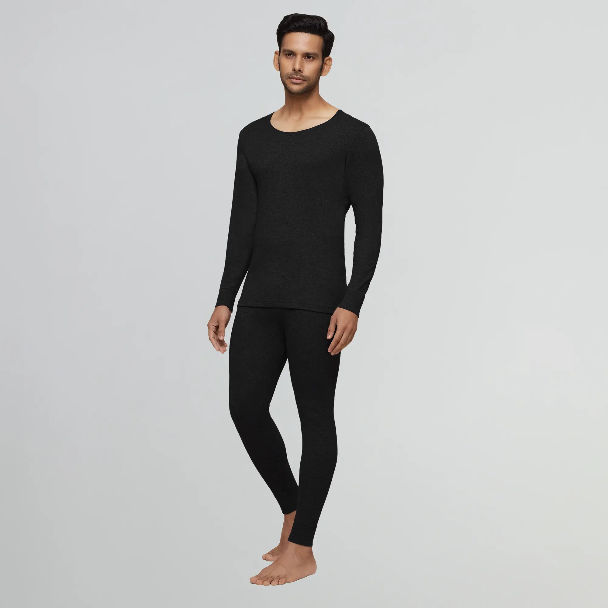 Cotton Rich Thermal Long Johns Pitch Black - Image 2