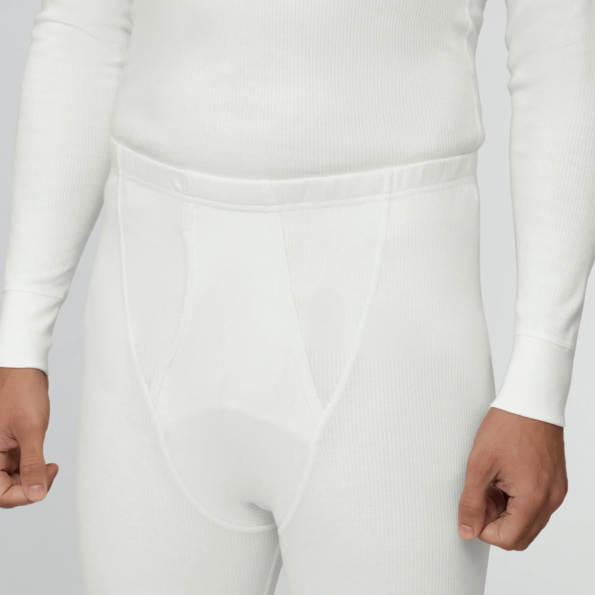 Cotton Rich Thermal Long Johns Ivory White - Image 4
