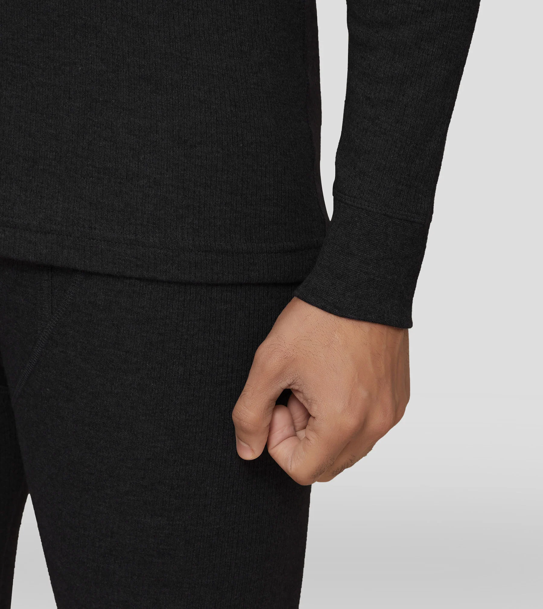 Cotton Rich Long Sleeve Thermal Set Pitch Black - Image 4