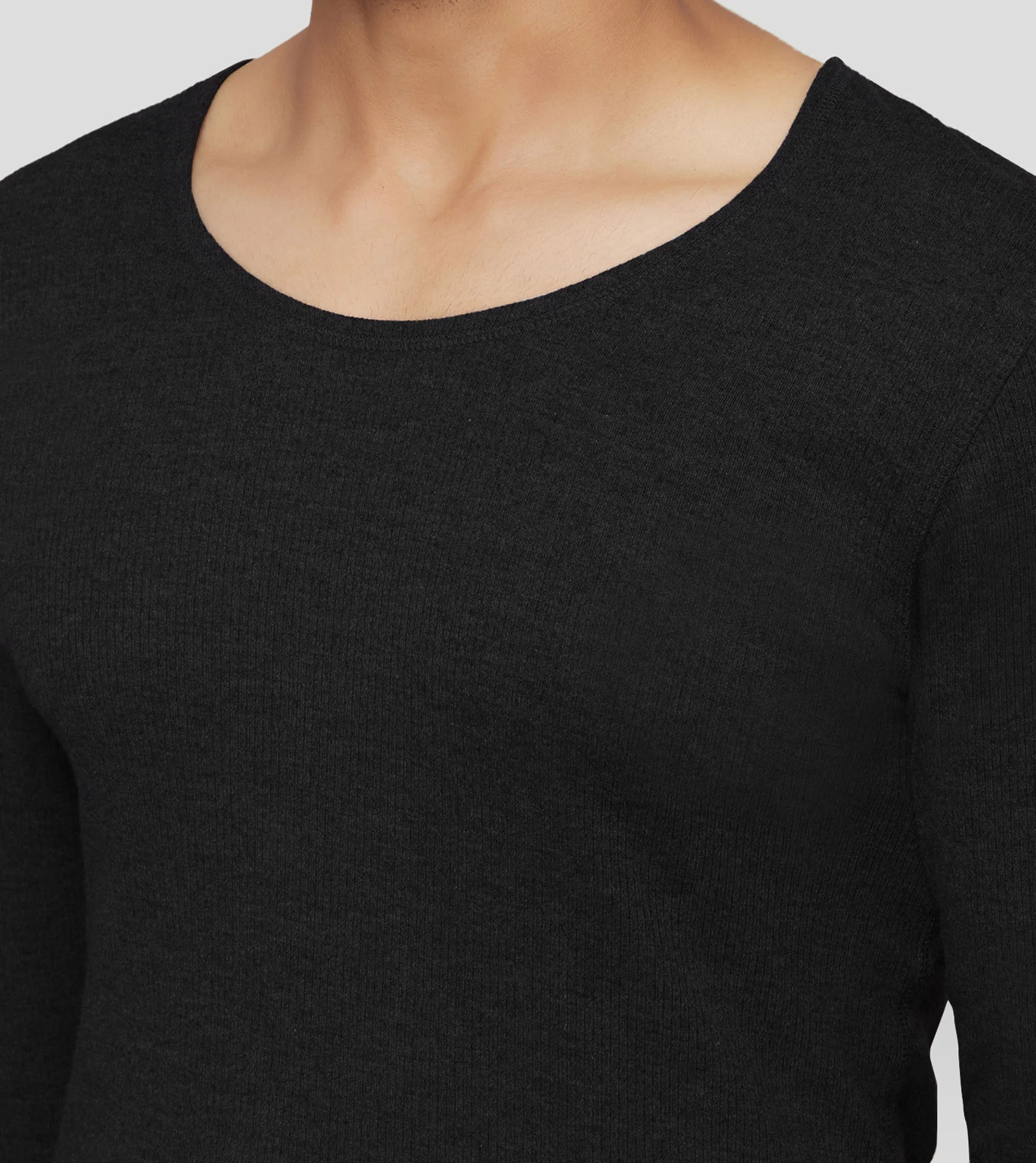 Cotton Rich Long Sleeve Thermal Set Pitch Black - Image 5