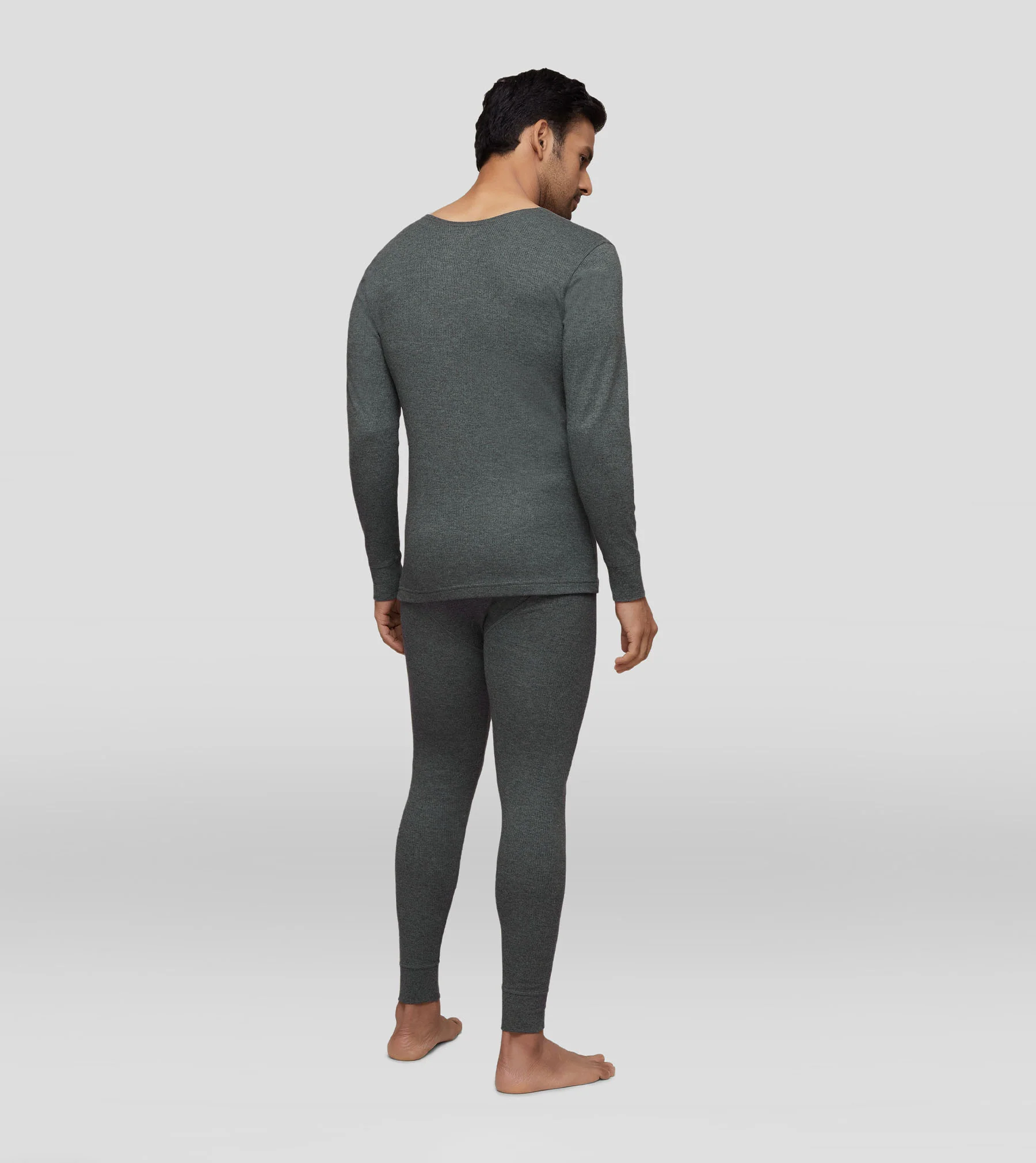 Cotton Rich Long Sleeve Thermal Set Graphite Grey - Image 3