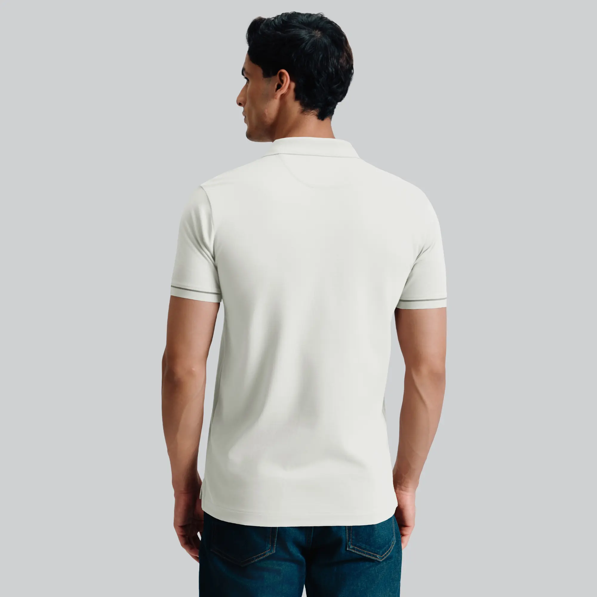 Pique Polo T-shirt - Almond White - Image 6