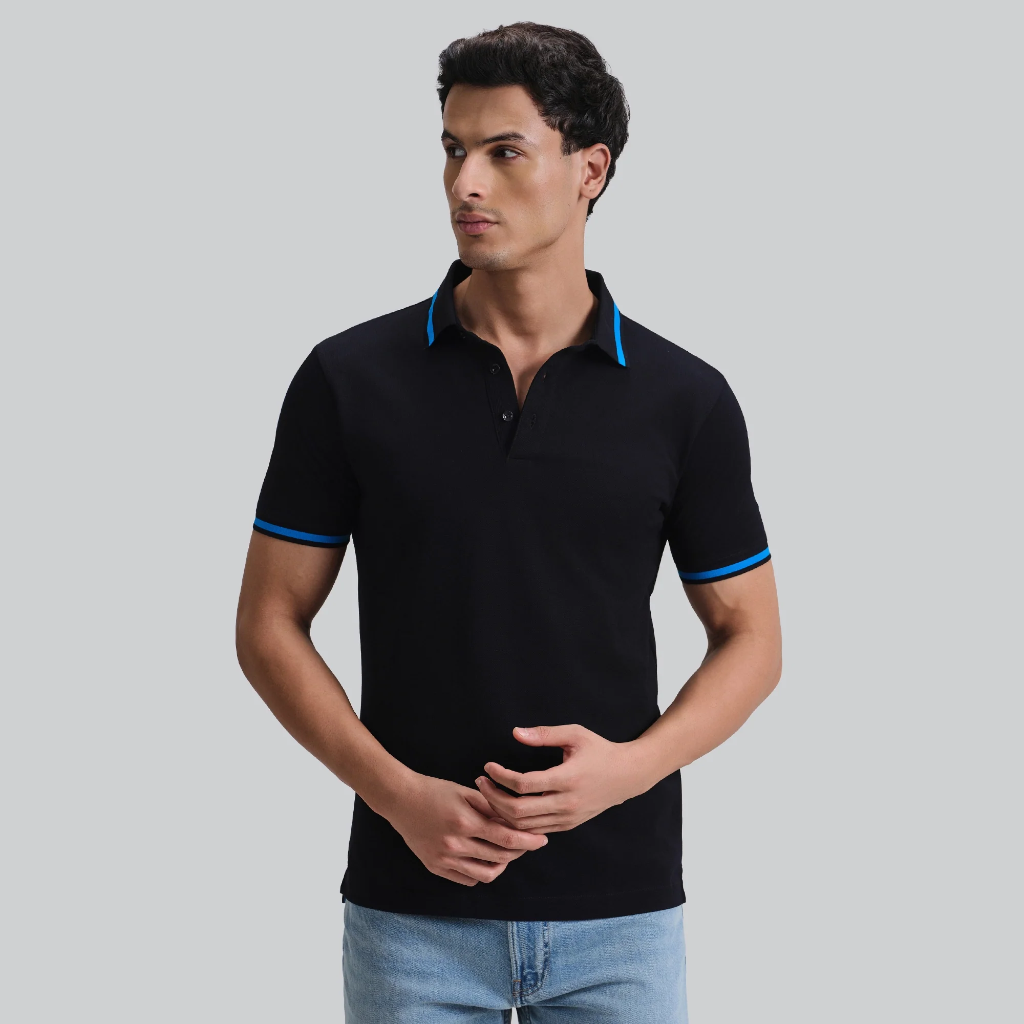 Pique Polo T-shirt - Black Knight