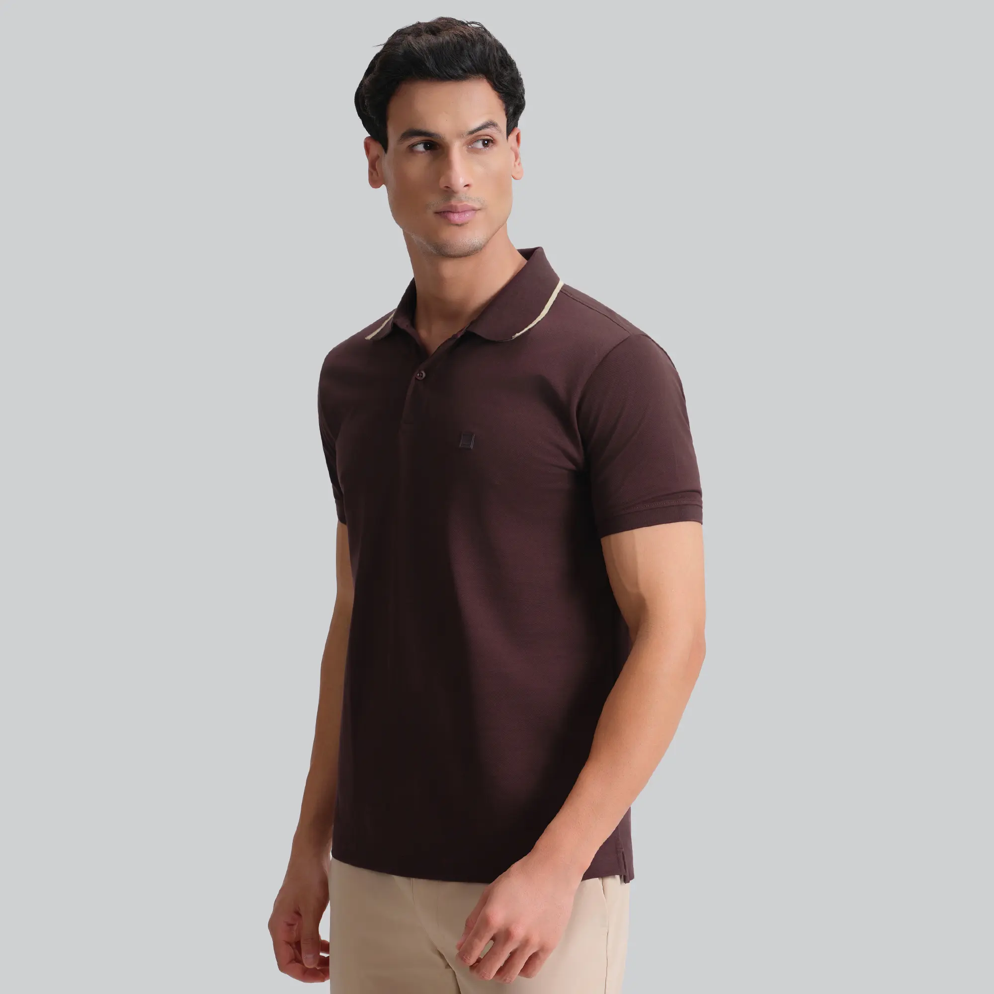 Pique Polo T-shirt - Espresso Brown - Image 5