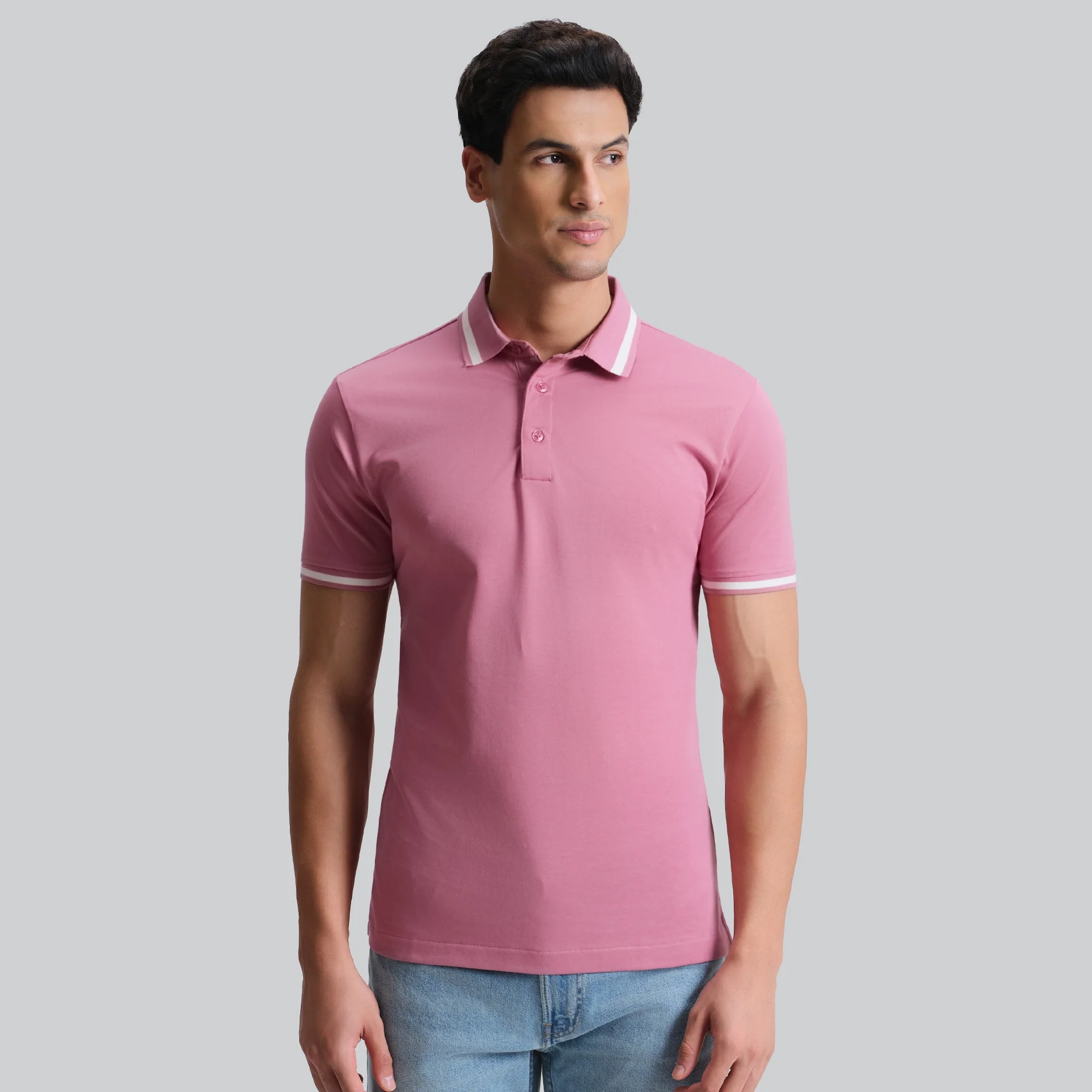 Pique Polo T-shirt - Vintage Pink