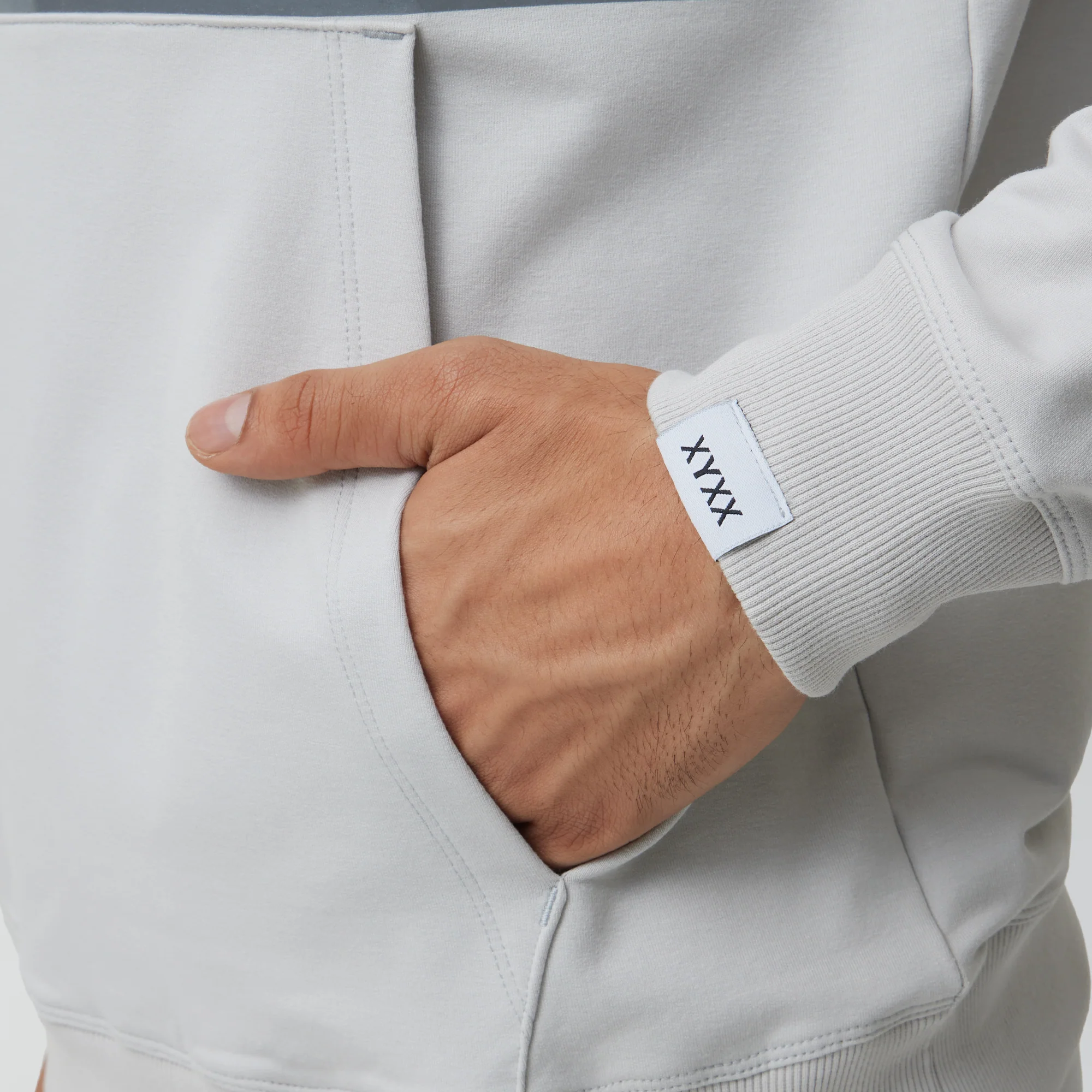 Ascent French Terry Cotton Blend Hoodie and Joggers Co-Ord Chrome White - Image 5