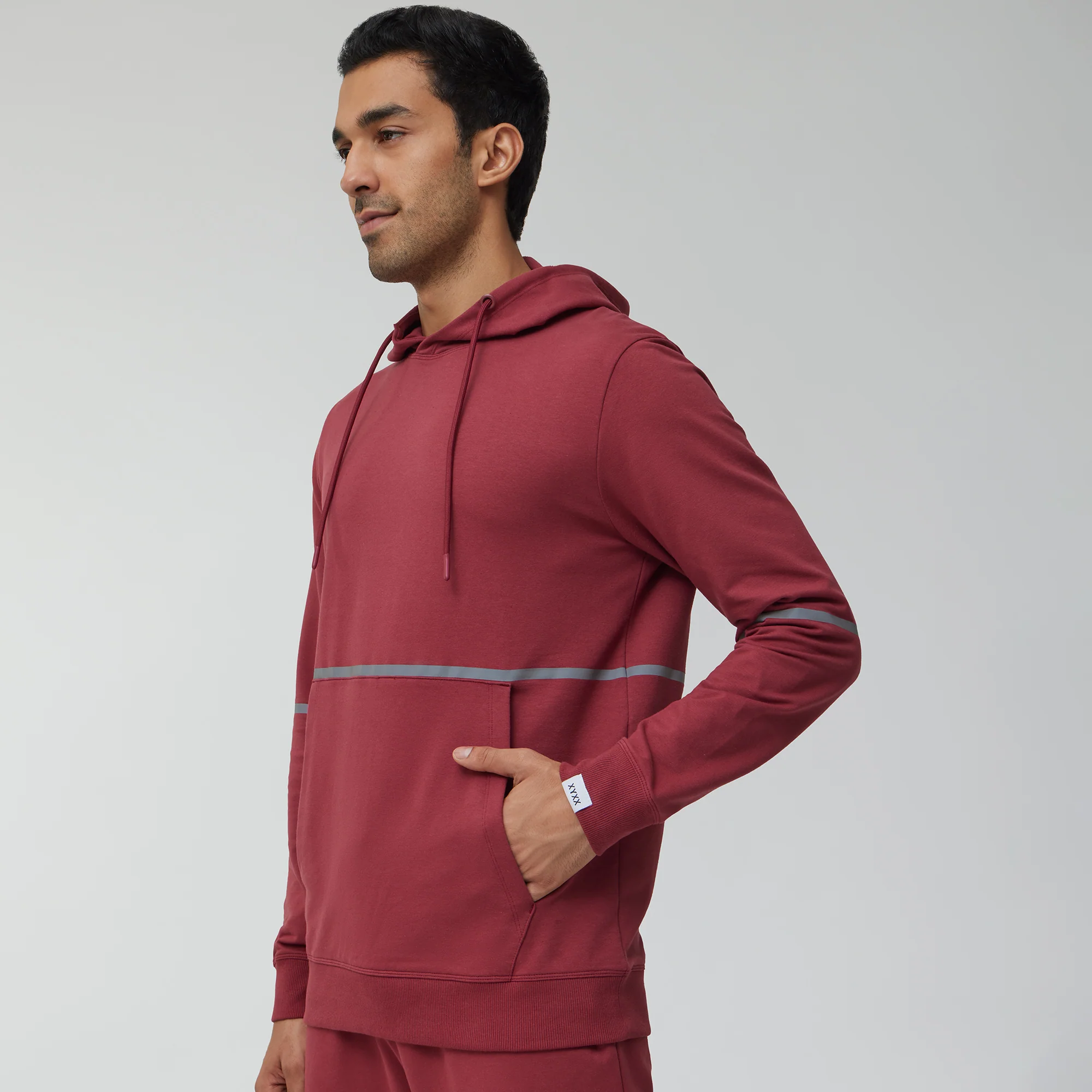 Ascent French Terry Cotton Blend Hoodie and Joggers Co-Ord Crimson Red - Image 4