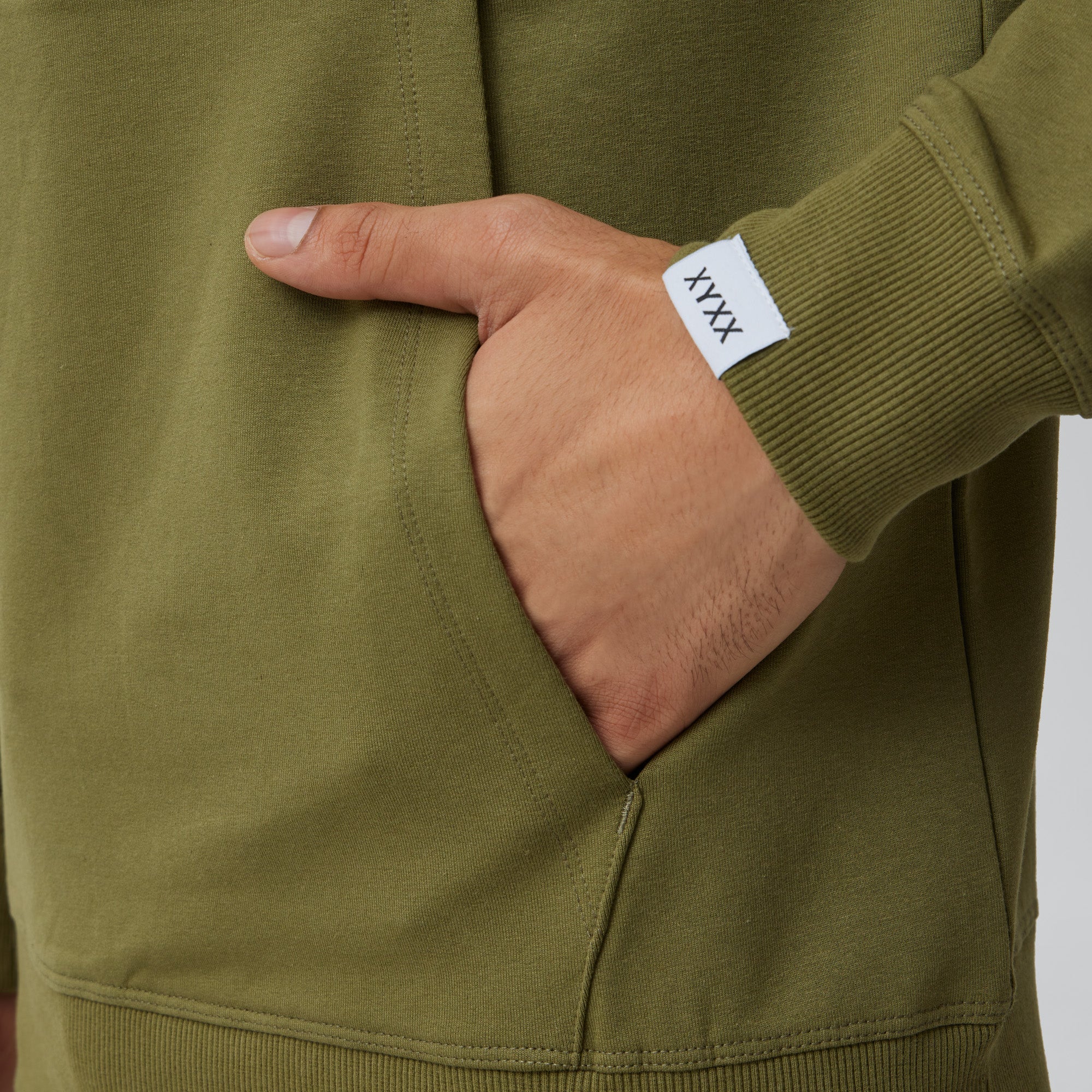 Ascent French Terry Cotton Blend Hoodie and Joggers Co-Ord Olive Green - Image 5