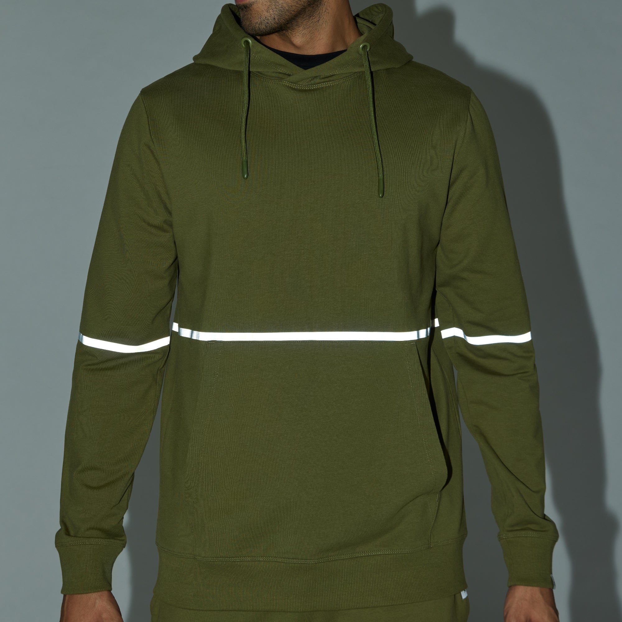 Ascent French Terry Cotton Blend Hoodie and Joggers Co-Ord Olive Green - Image 6