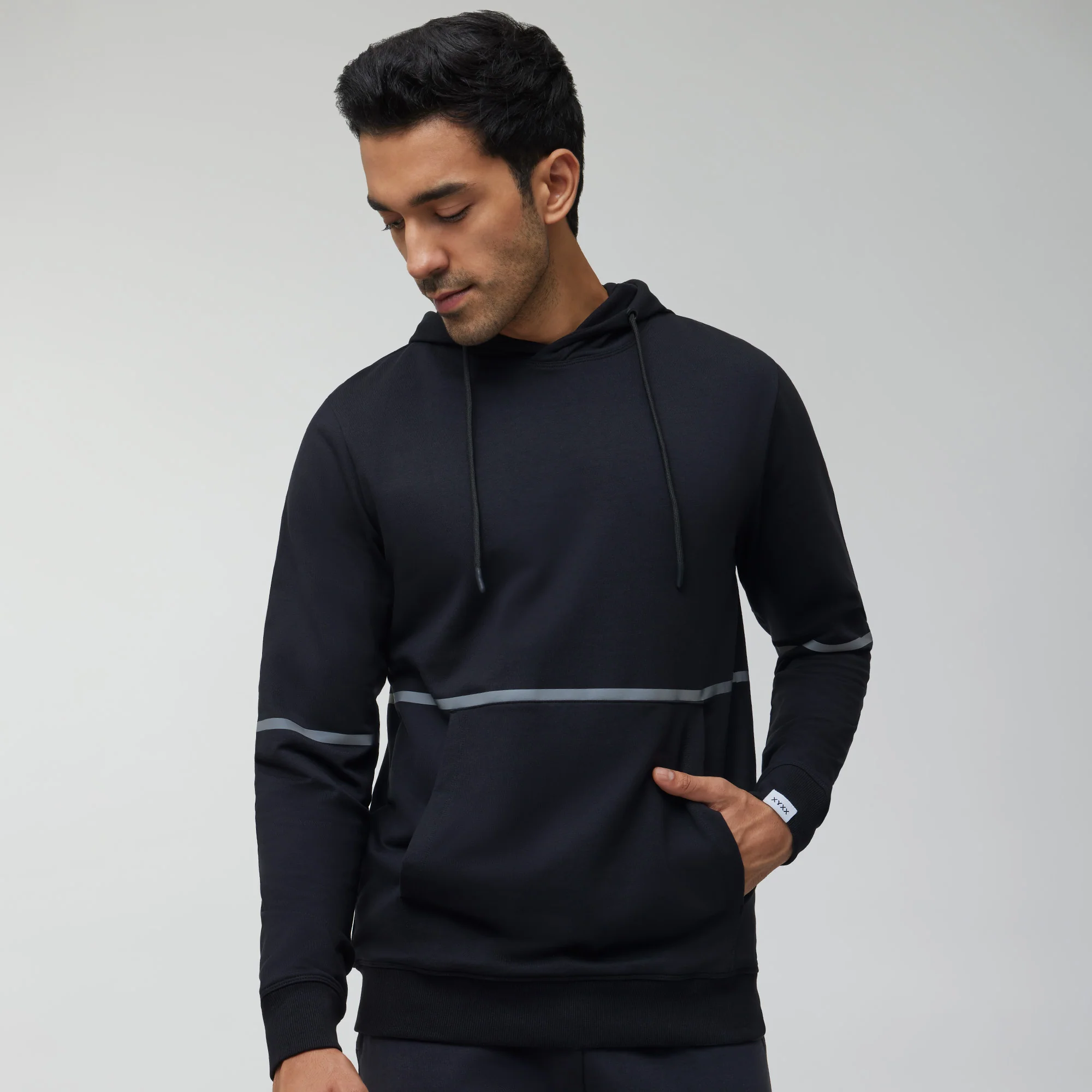 Ascent French Terry Cotton Blend Hoodie and Joggers Co-Ord Pitch Black - Image 3
