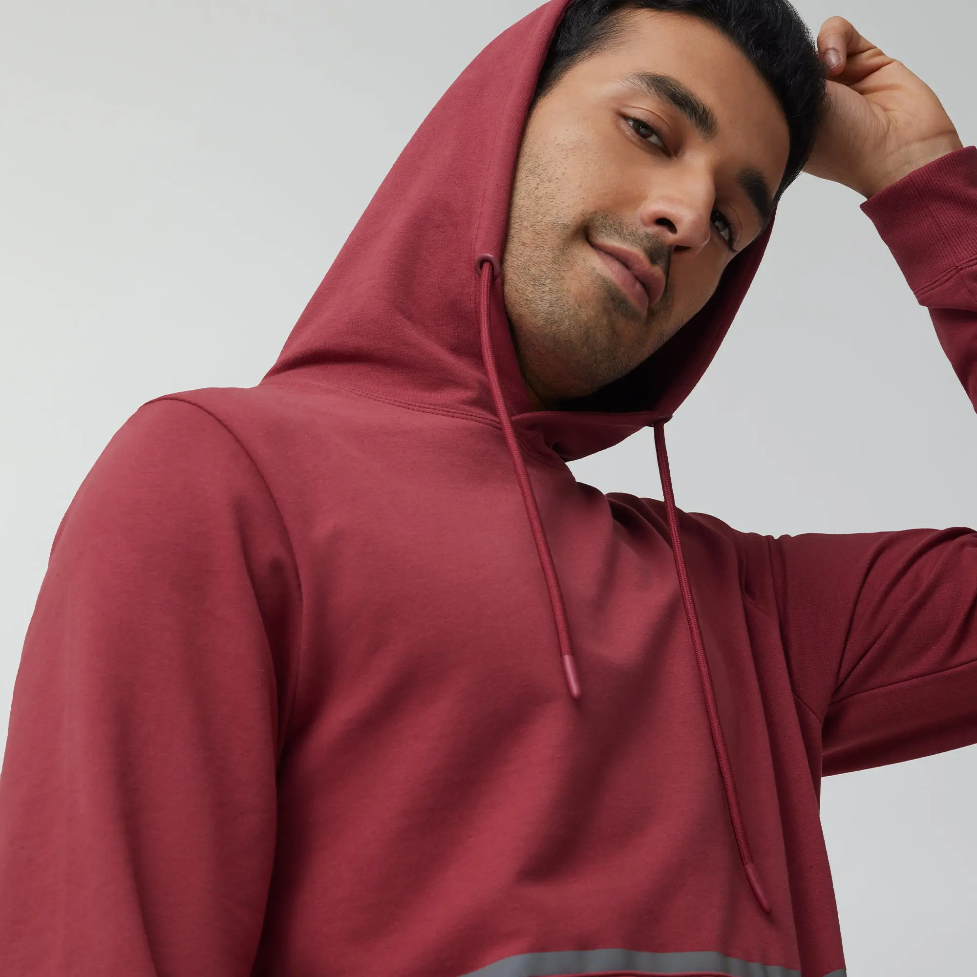 Ascent French Terry Cotton Blend Hoodies Crimson Red - Image 2