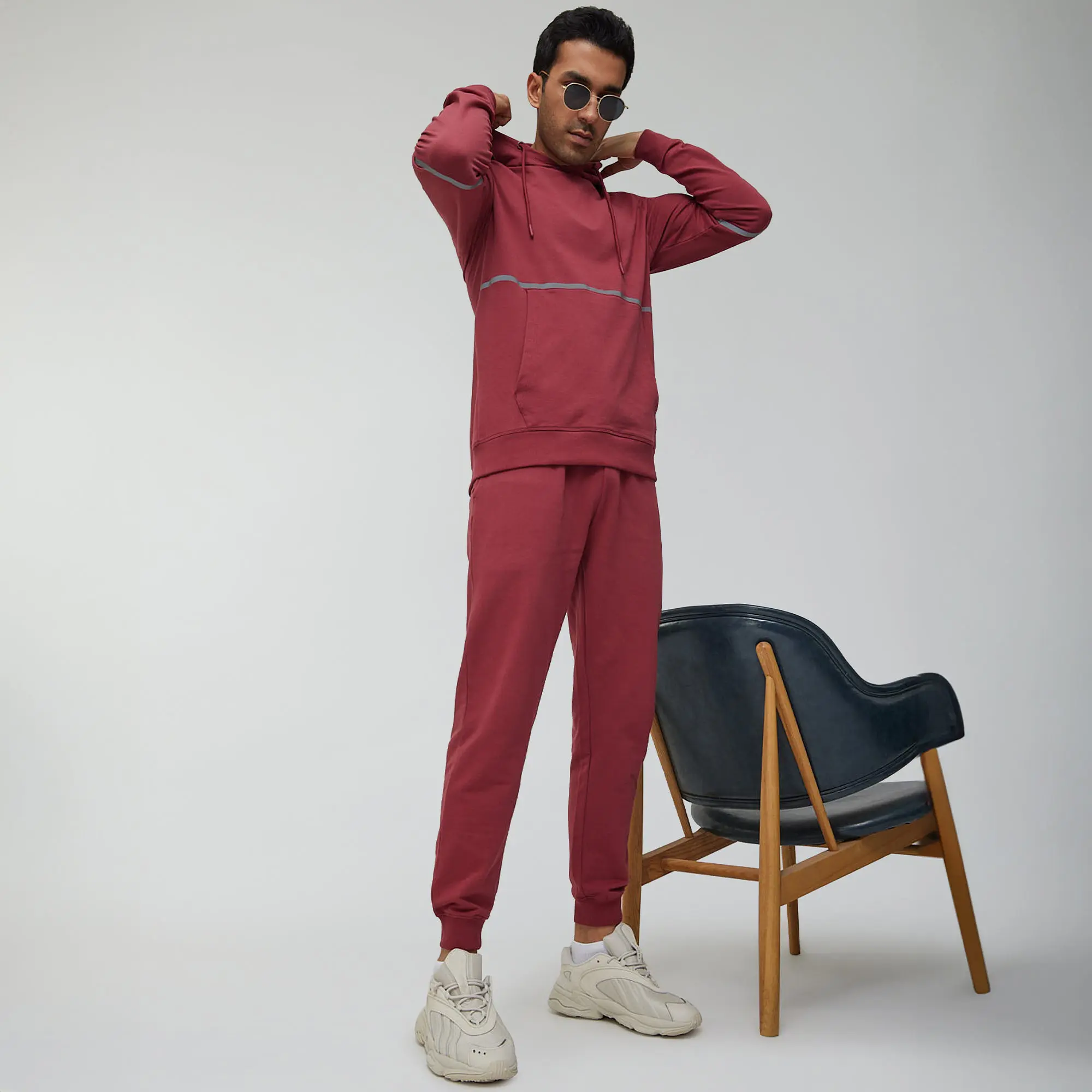 Ascent French Terry Cotton Blend Hoodies Crimson Red - Image 3