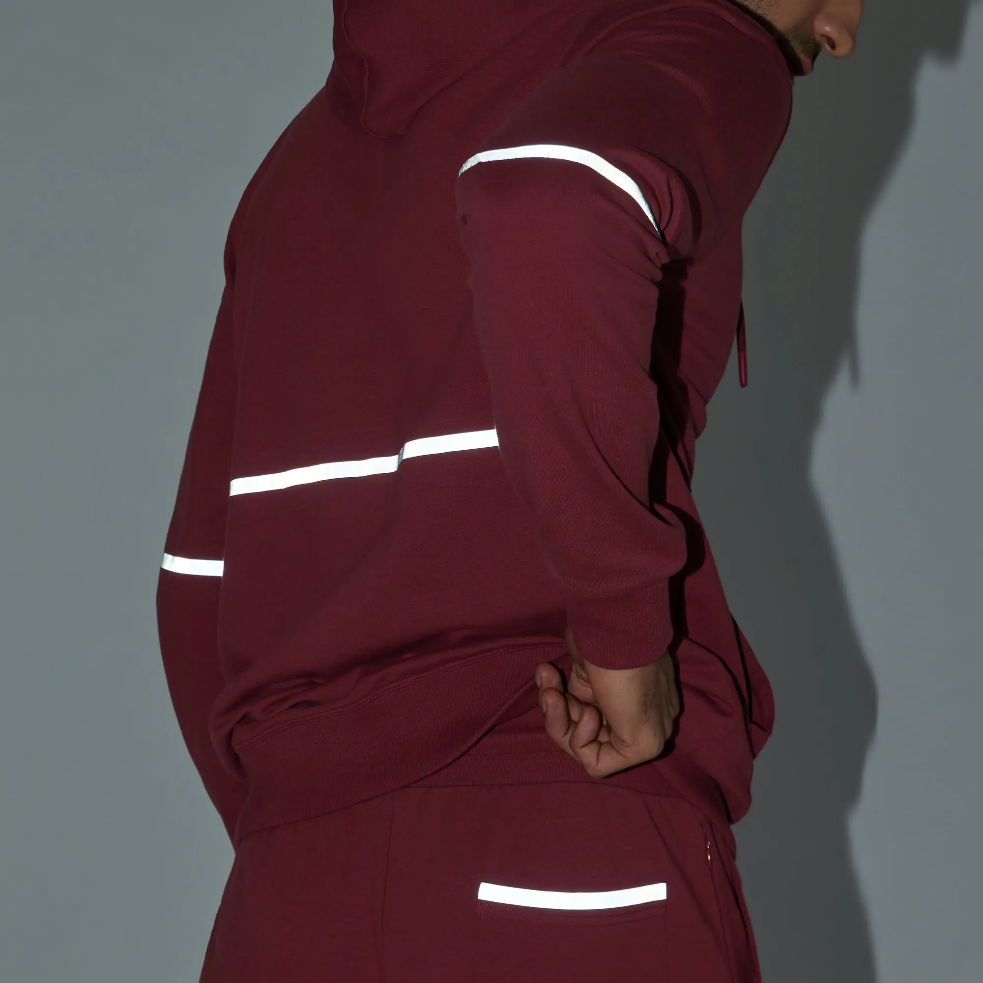 Ascent French Terry Cotton Blend Hoodies Crimson Red - Image 5