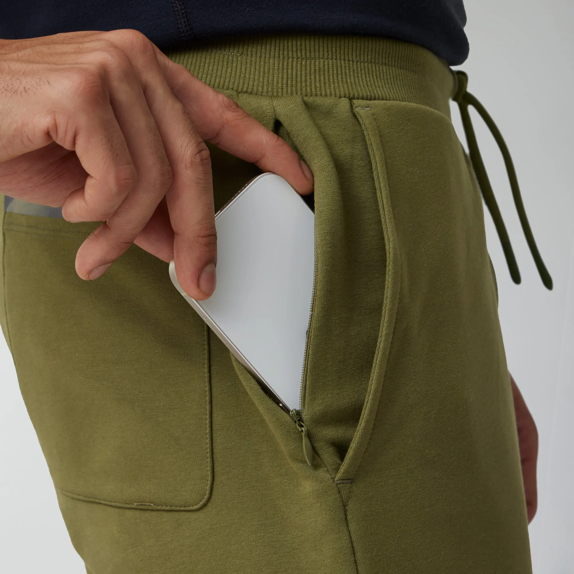 Ascent French Terry Cotton Blend Joggers Olive Green - Image 6