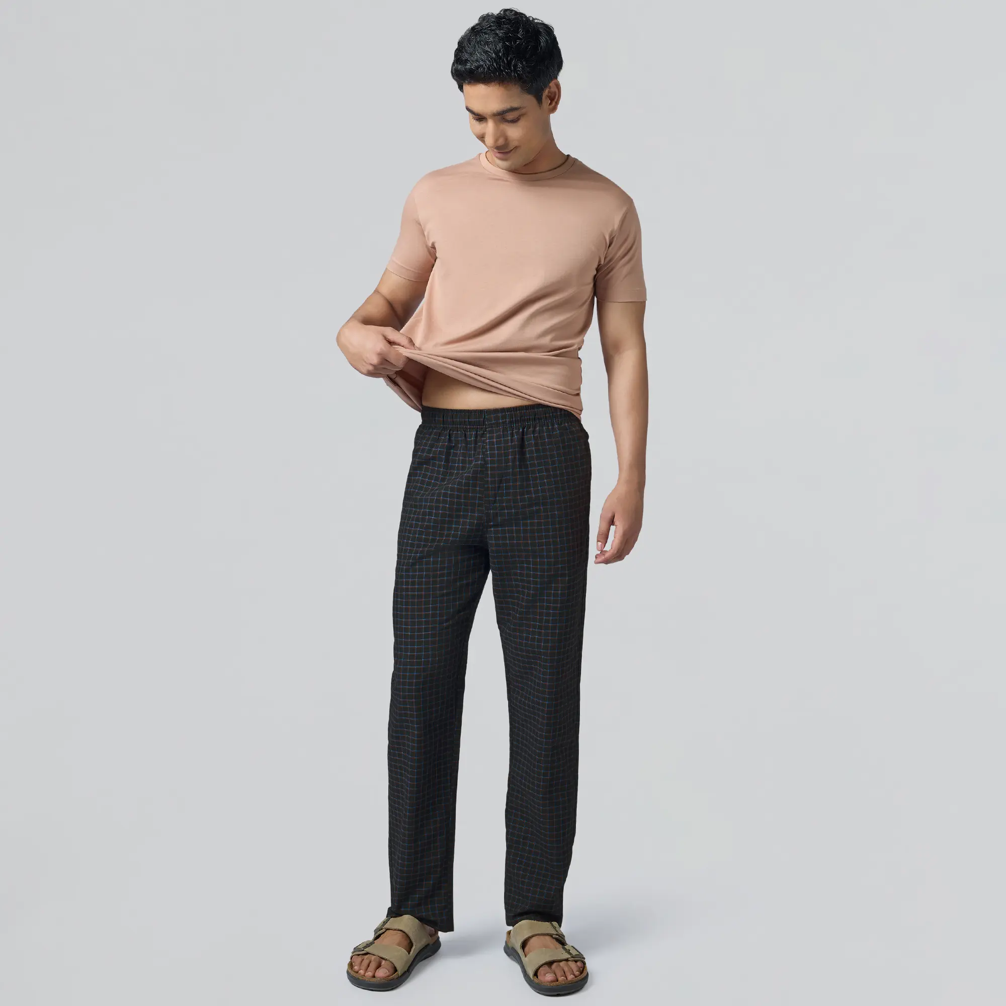 Checkmate Combed Cotton Pyjamas Charcoal Black - Image 4