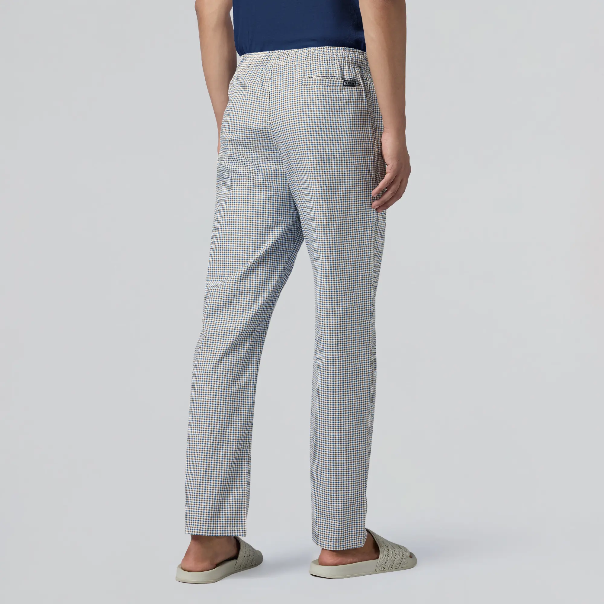 Checkmate Combed Cotton Pyjamas Sandy Blue - Image 4