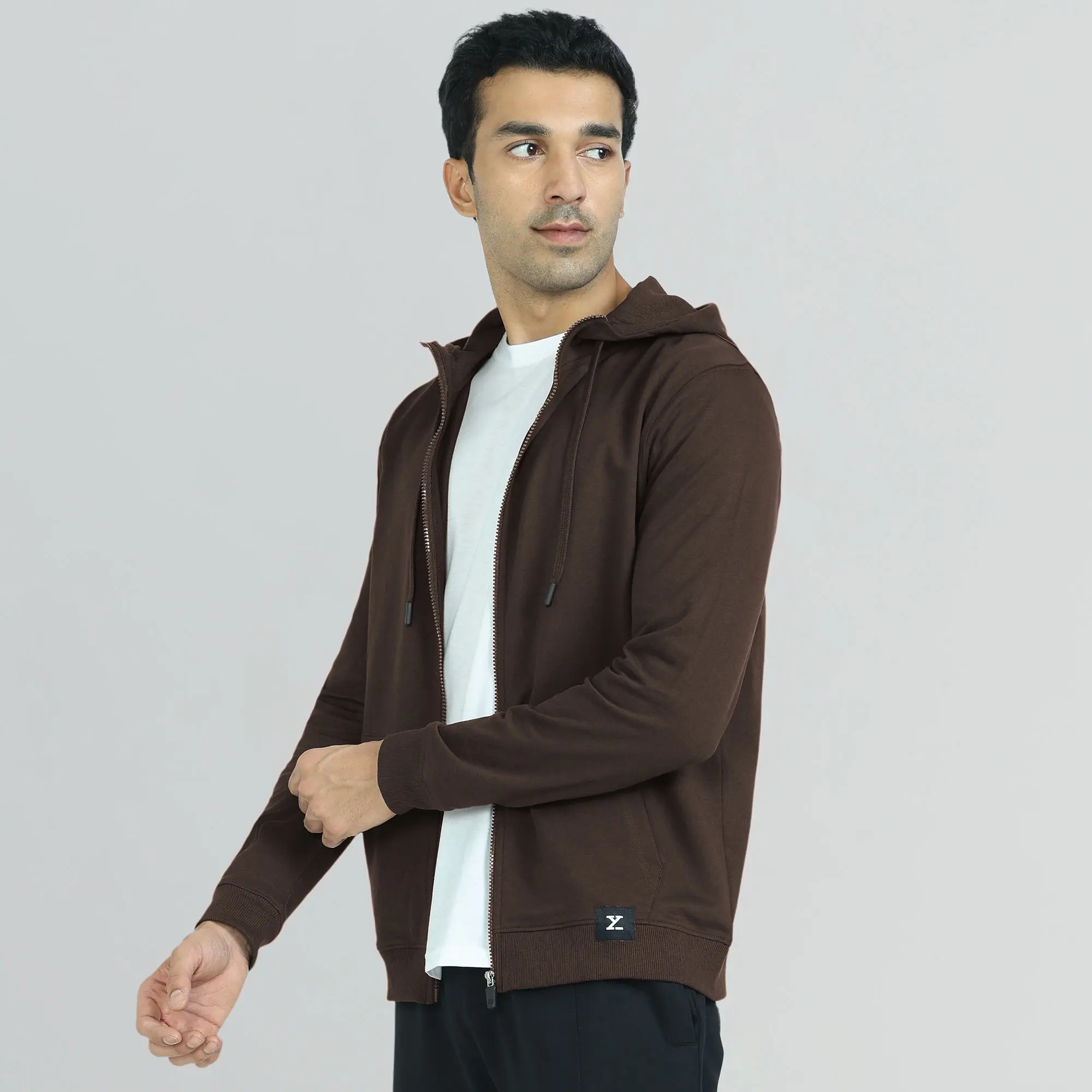 Cruze French Terry Cotton Hoodie Jackets Malt Brown - Image 3