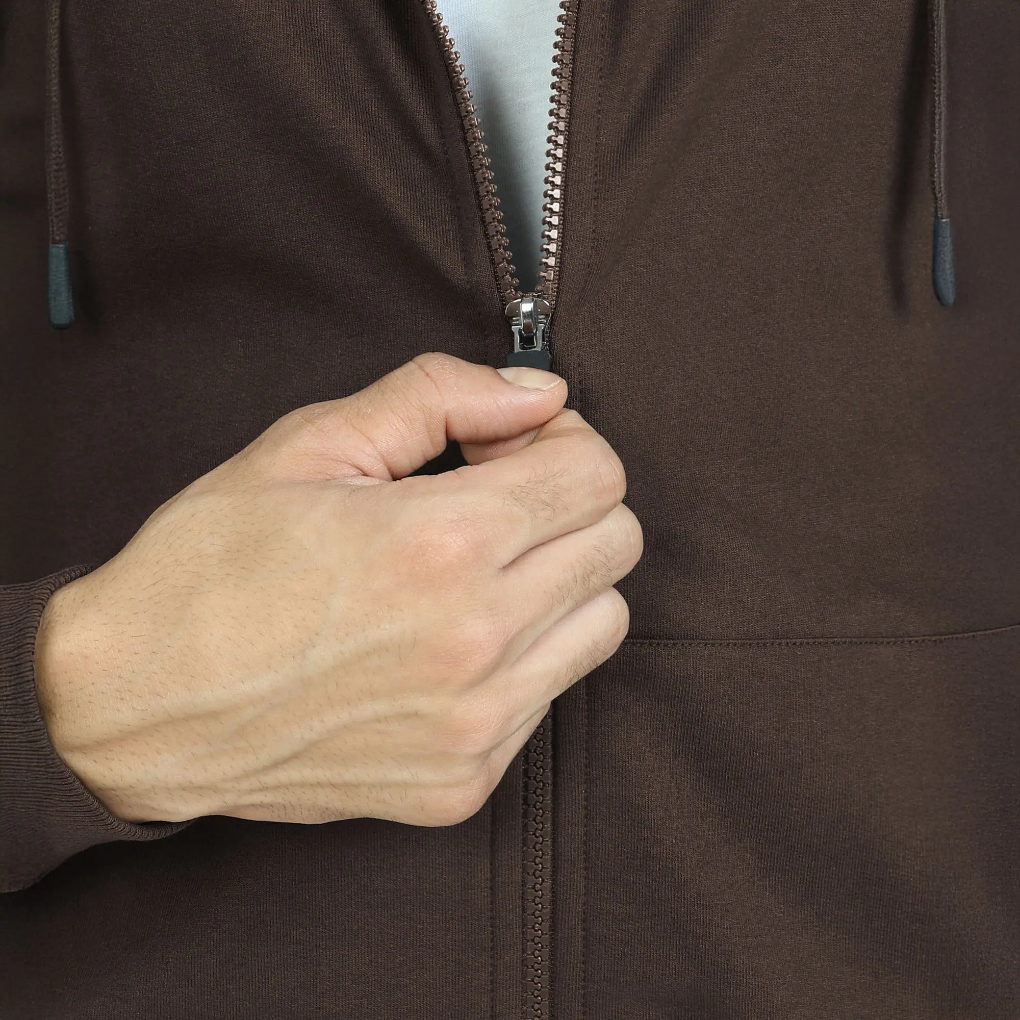 Cruze French Terry Cotton Hoodie Jackets Malt Brown - Image 6