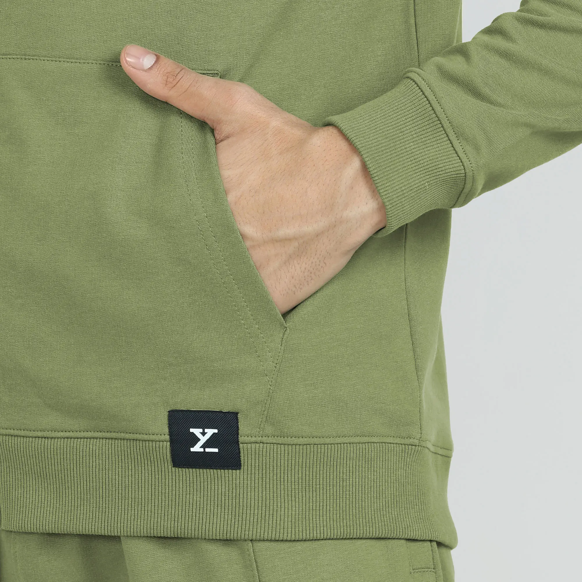 Cruze French Terry Cotton Hoodie Jackets Olive Green - Image 5