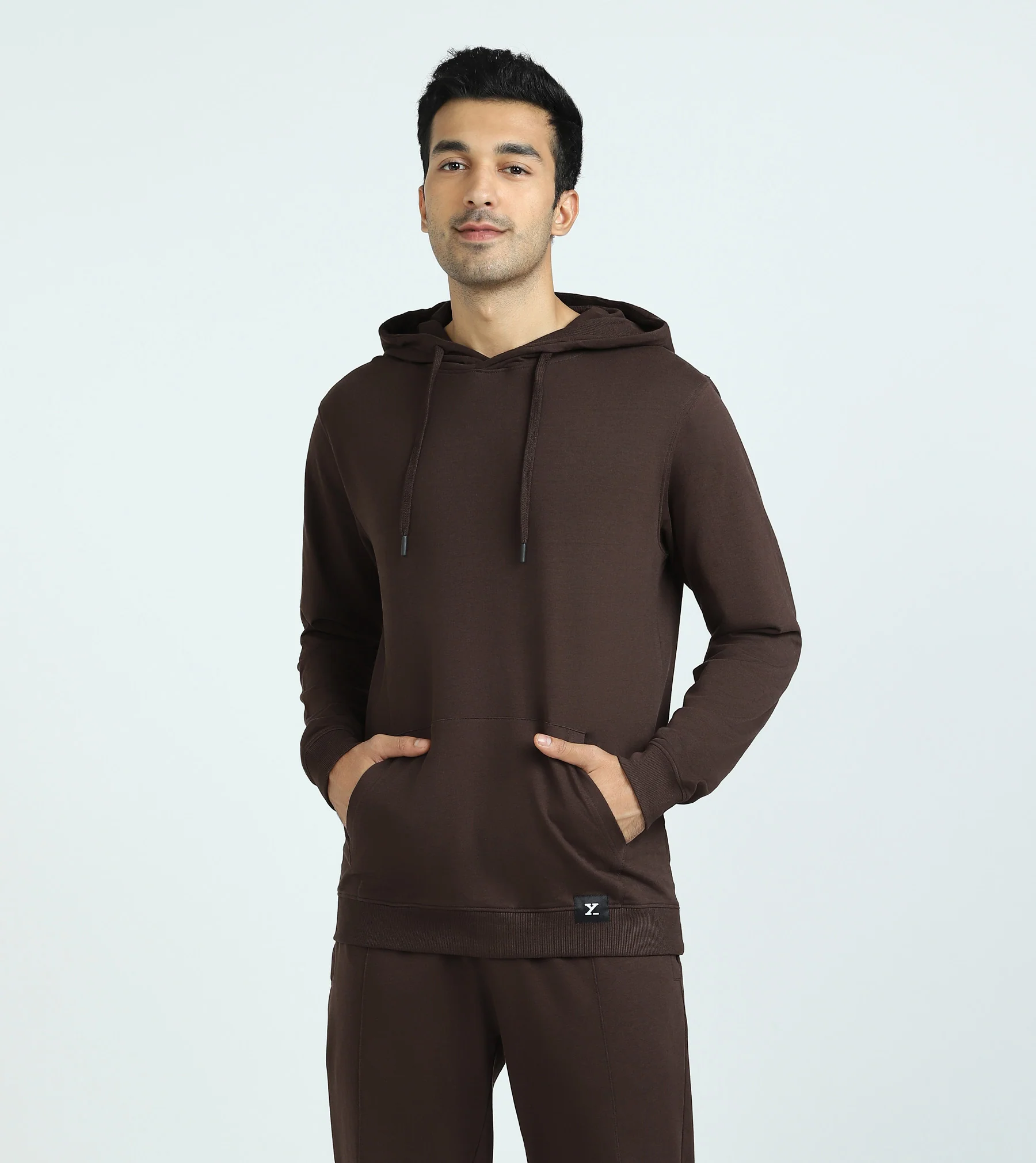 Cruze French Terry Cotton Hoodie and Joggers Co-Ord Set Malt Brown - Image 3