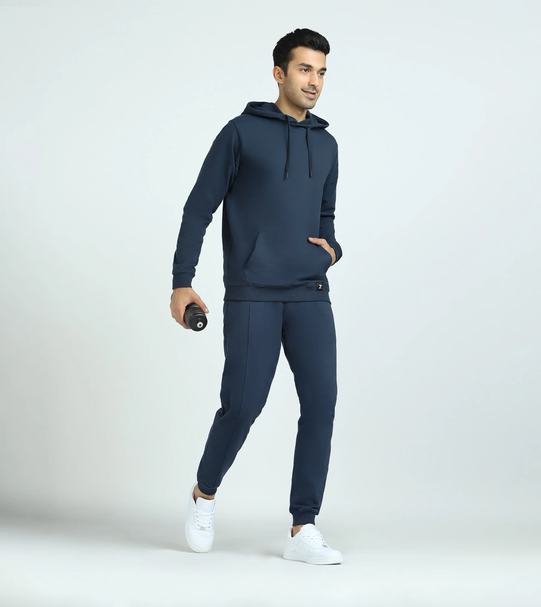 Cruze French Terry Cotton Hoodie and Joggers Co-Ord Set Opal Blue - Image 2