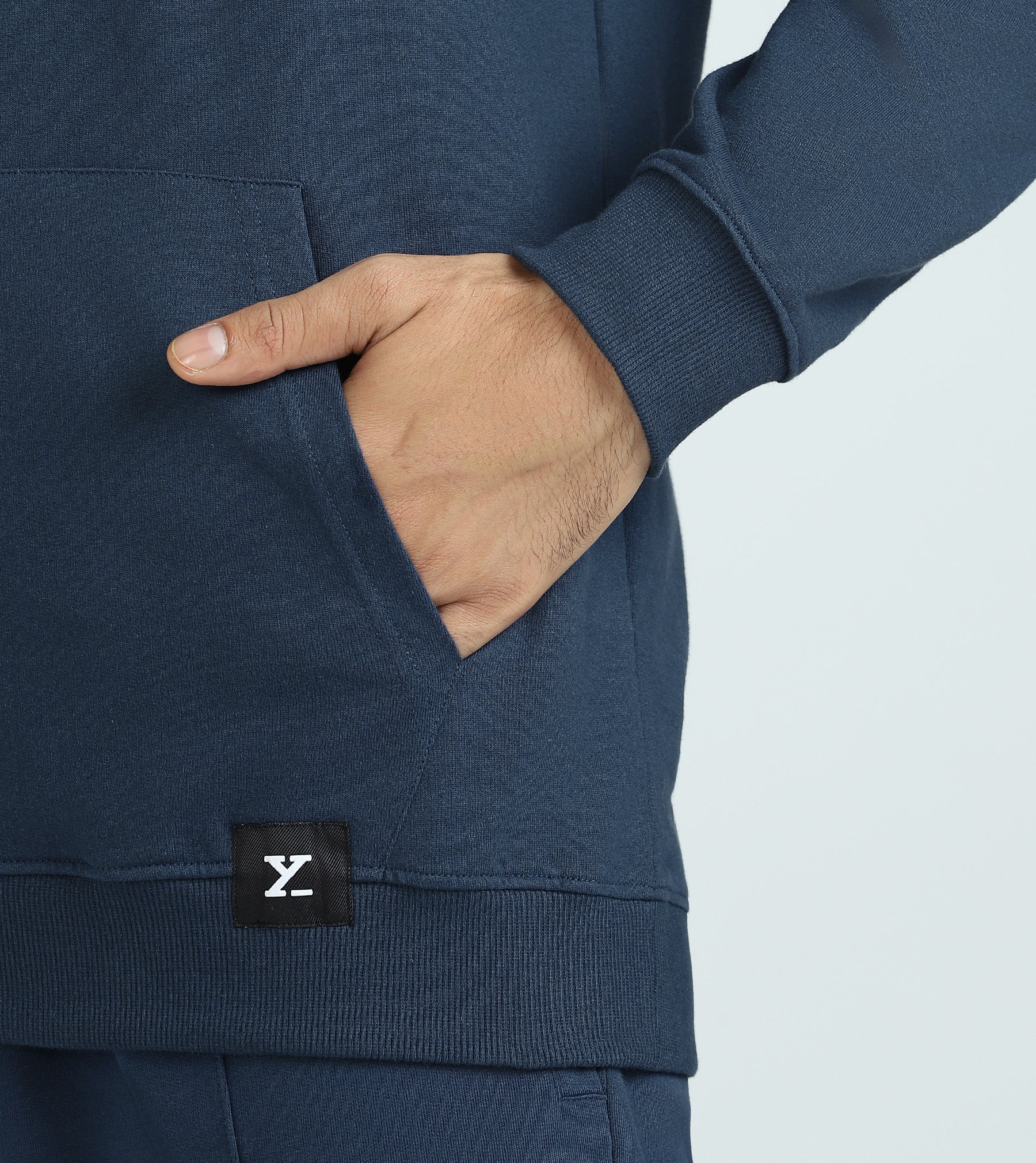 Cruze French Terry Cotton Hoodie and Joggers Co-Ord Set Opal Blue - Image 5
