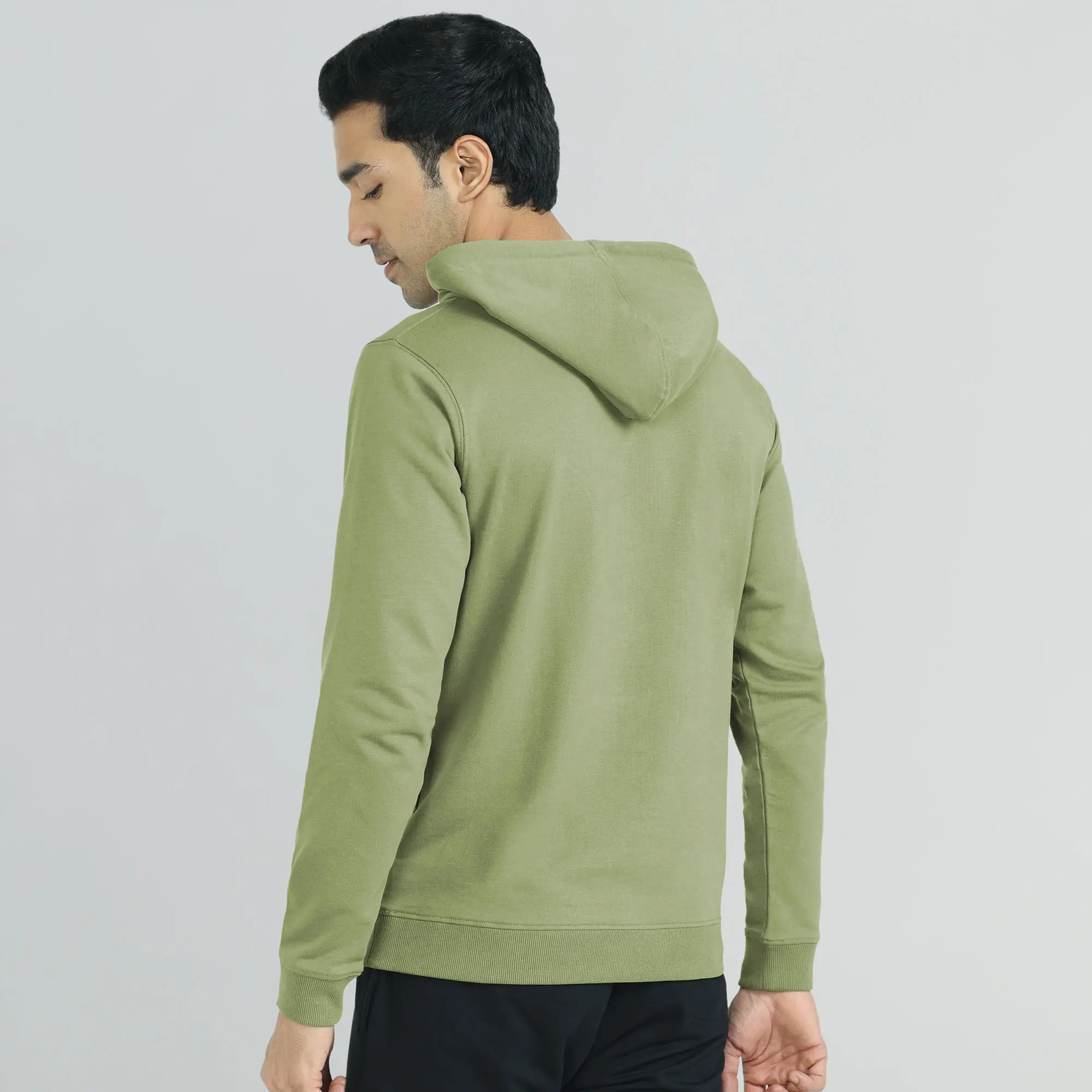 Cruze French Terry Cotton Hoodies Olive Green - Image 4