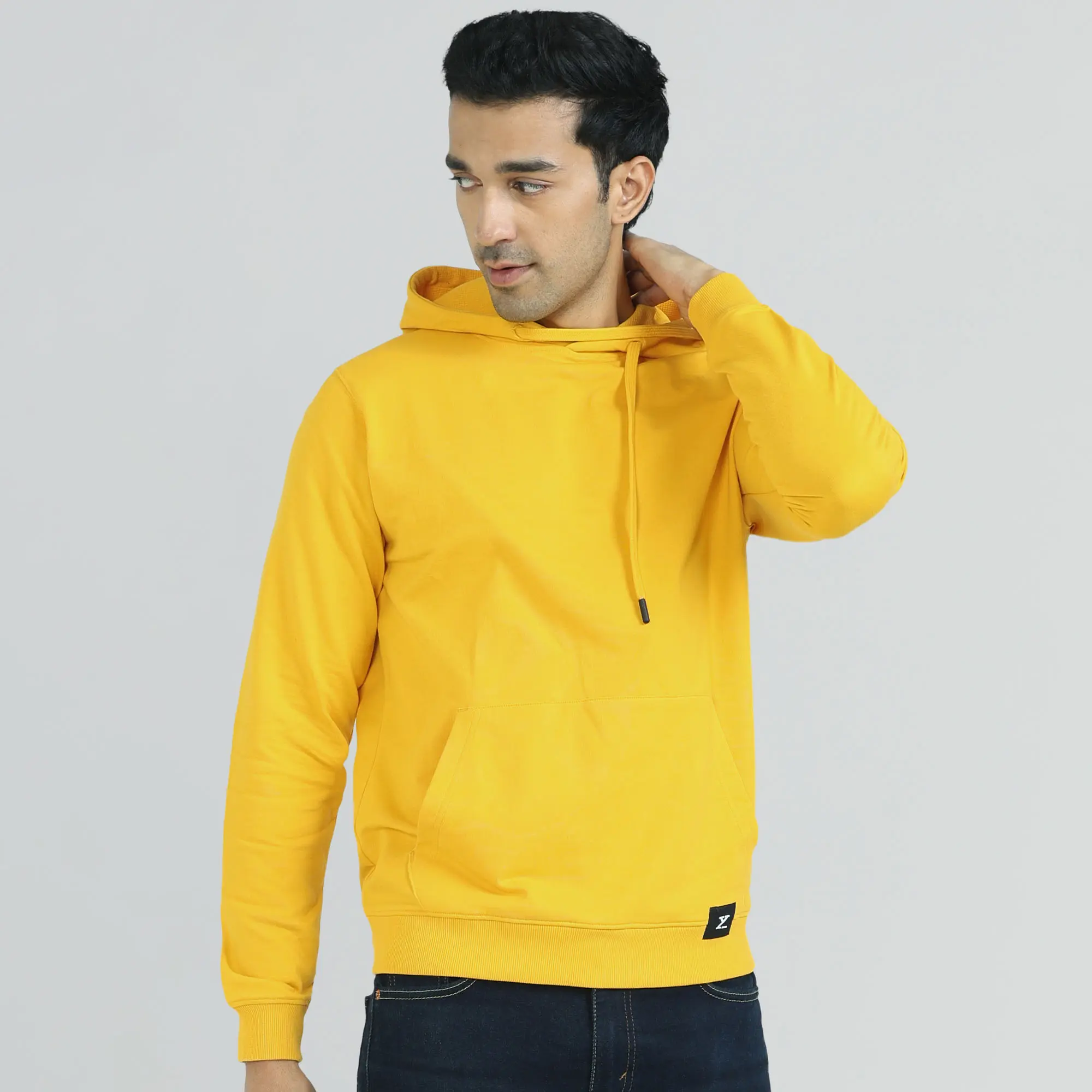 Cruze French Terry Cotton Hoodies Vivid Yellow - Image 3