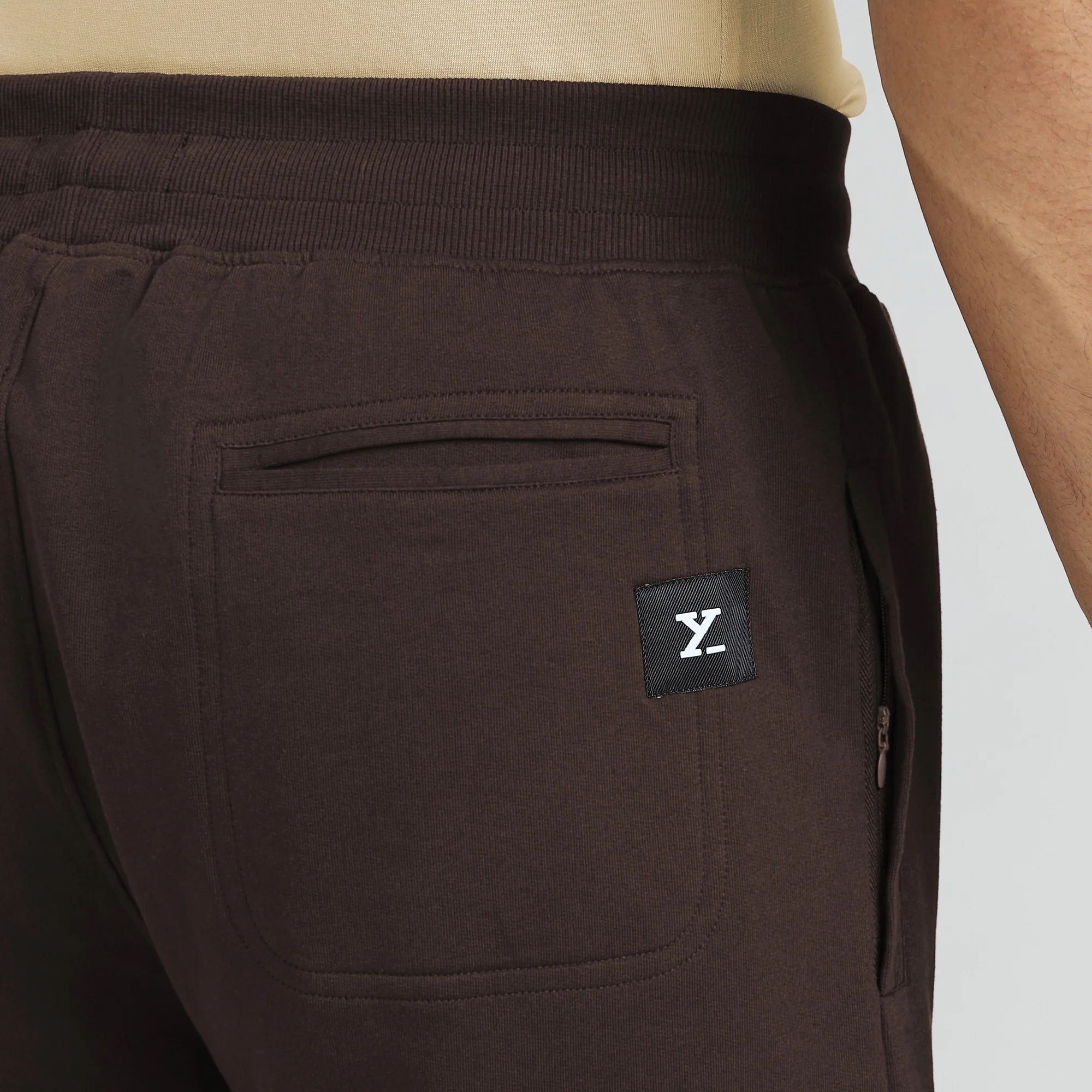 Cruze French Terry Cotton Joggers Malt Brown - Image 5