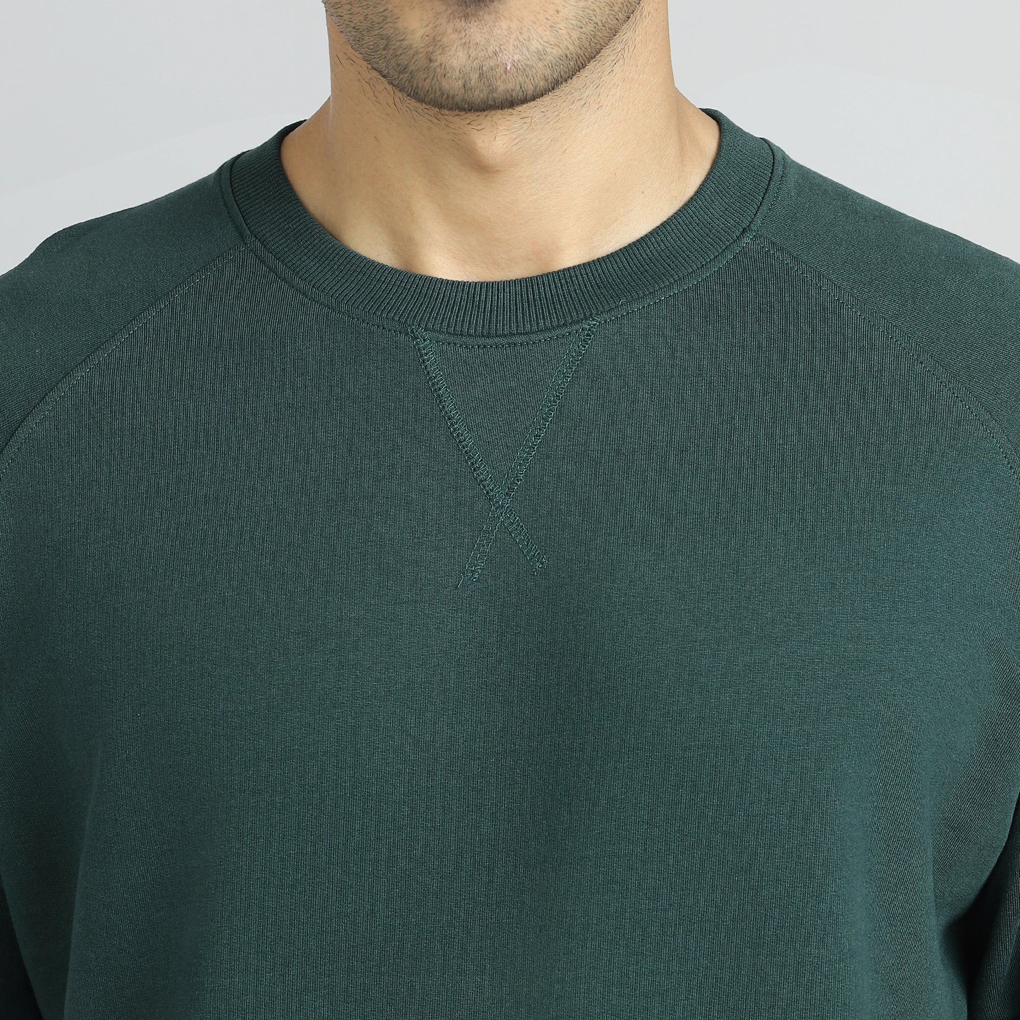 Cruze French Terry Cotton Sweatshirts Forest Green - Image 5