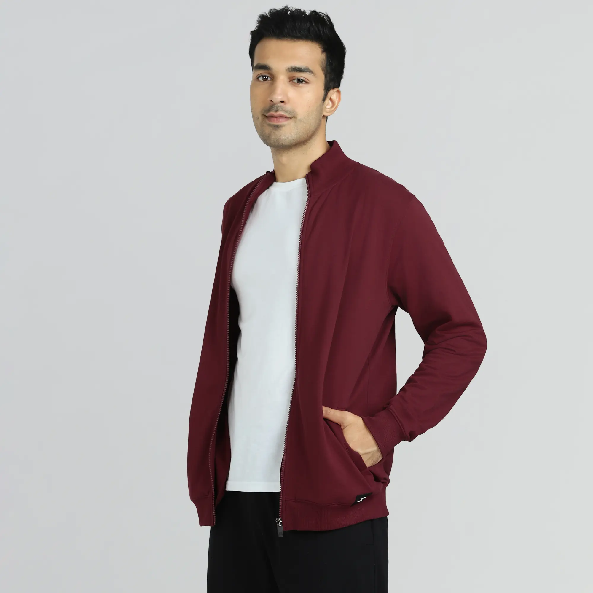 Cruze French Terry Cotton Zip Ups Auburn Red - Image 3