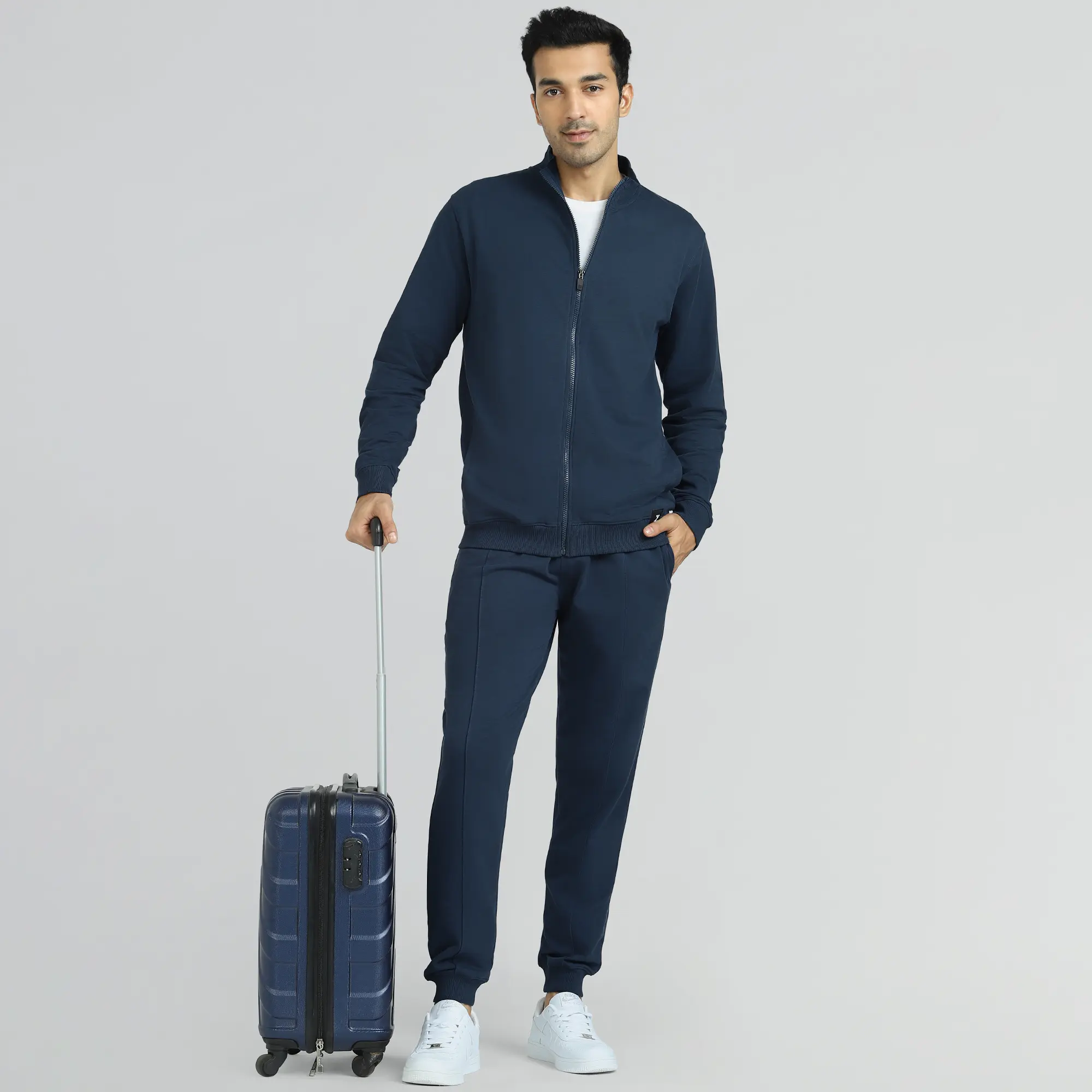 Cruze French Terry Cotton Zip Ups Opal Blue - Image 6