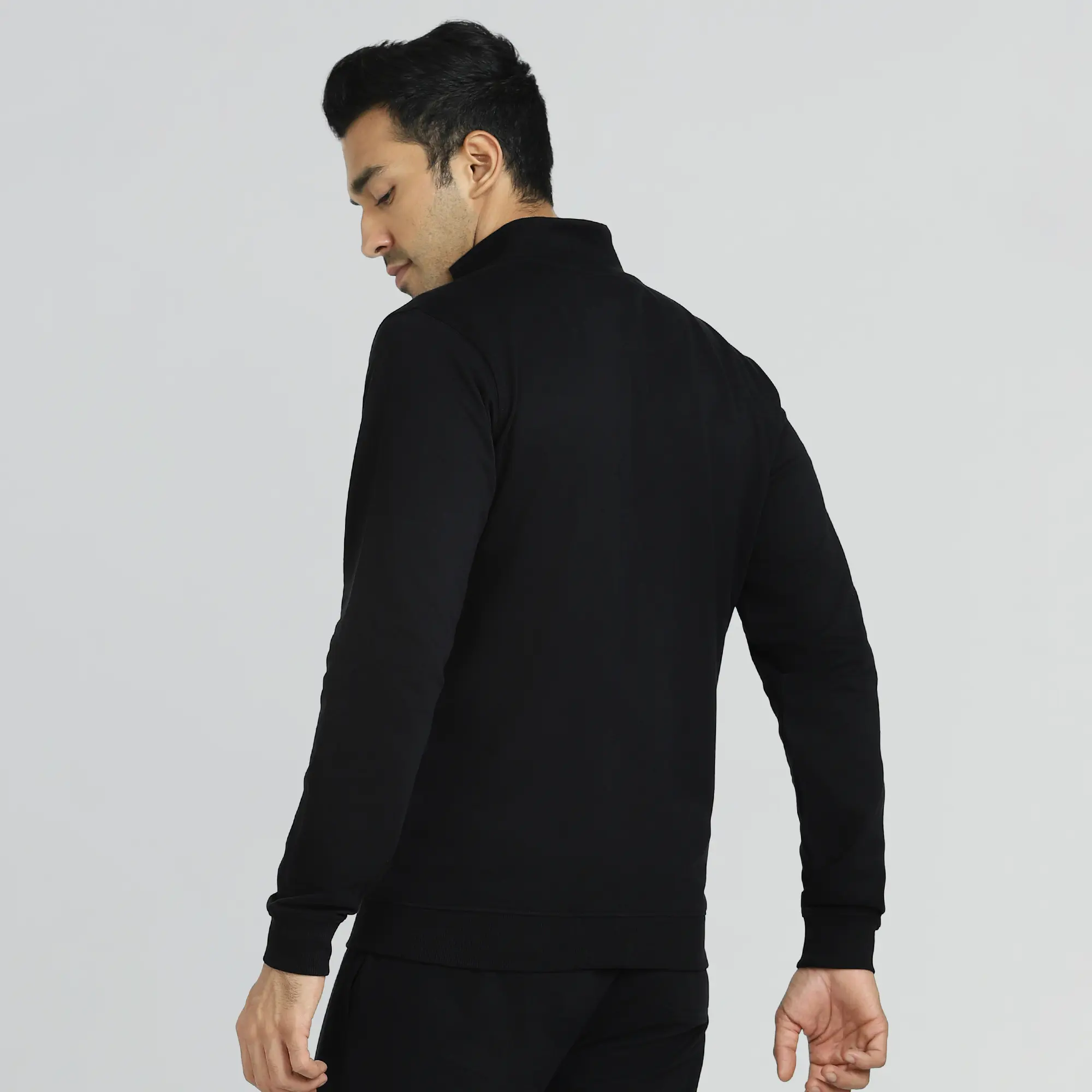 Cruze French Terry Cotton Zip Ups Pitch Black - Image 5