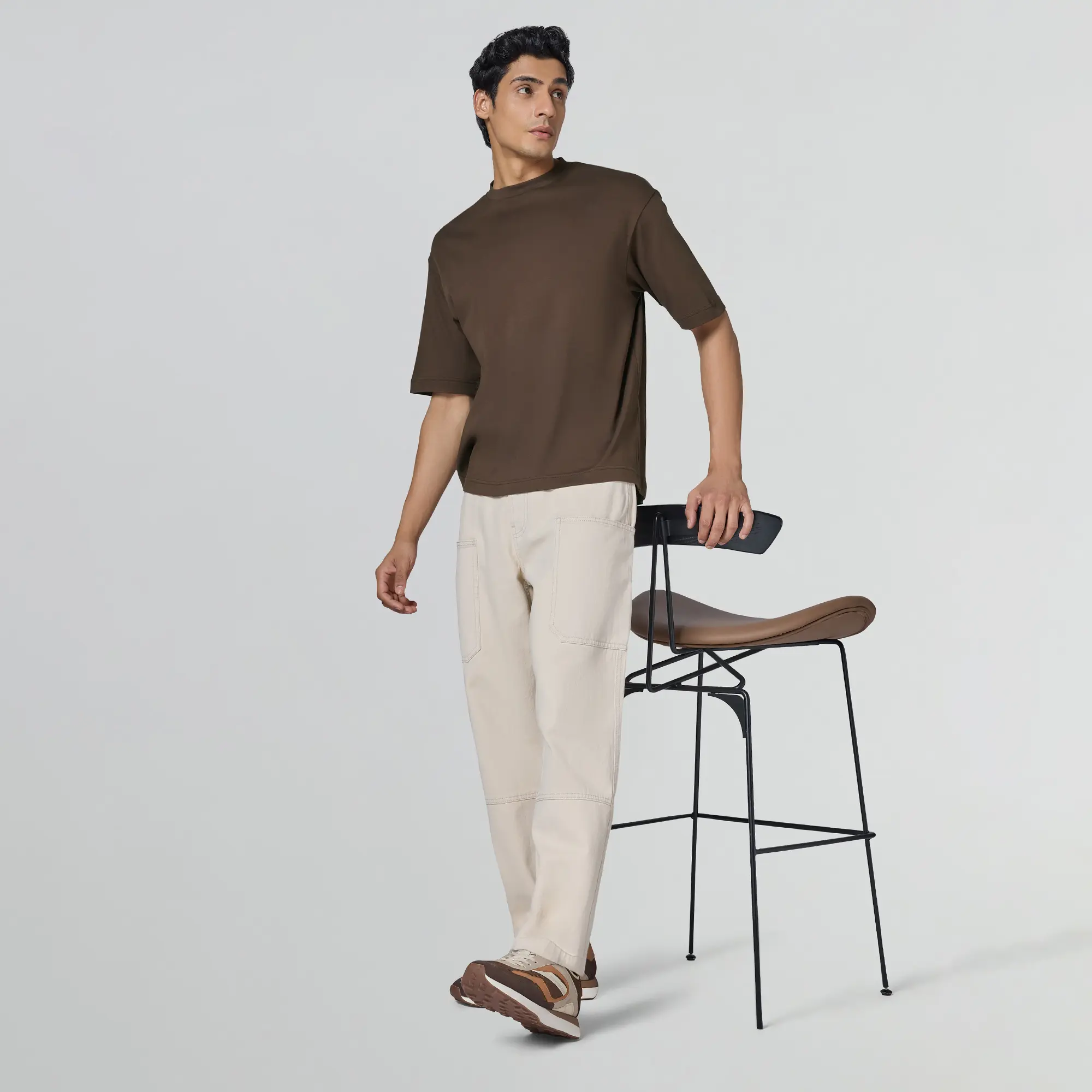 Drift Cotton Oversized T-shirts Espresso Brown - Image 4