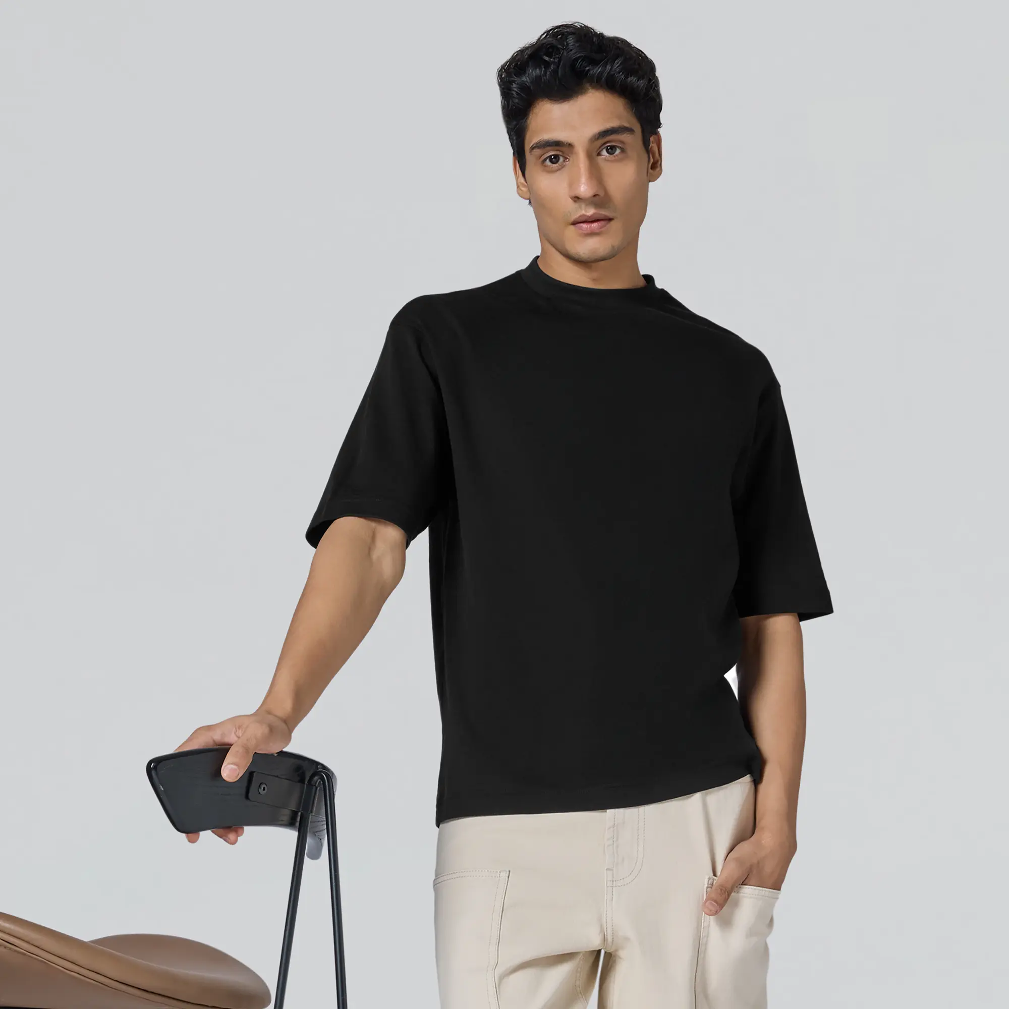 Drift Cotton Oversized T-shirts Pitch Black