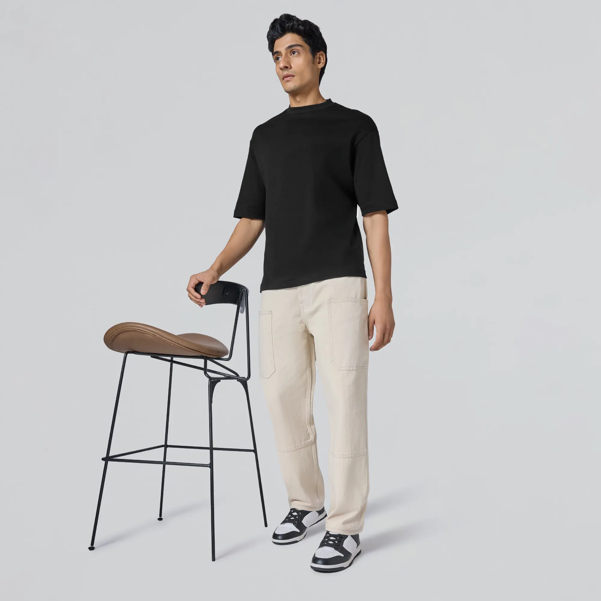 Drift Cotton Oversized T-shirts Pitch Black - Image 4