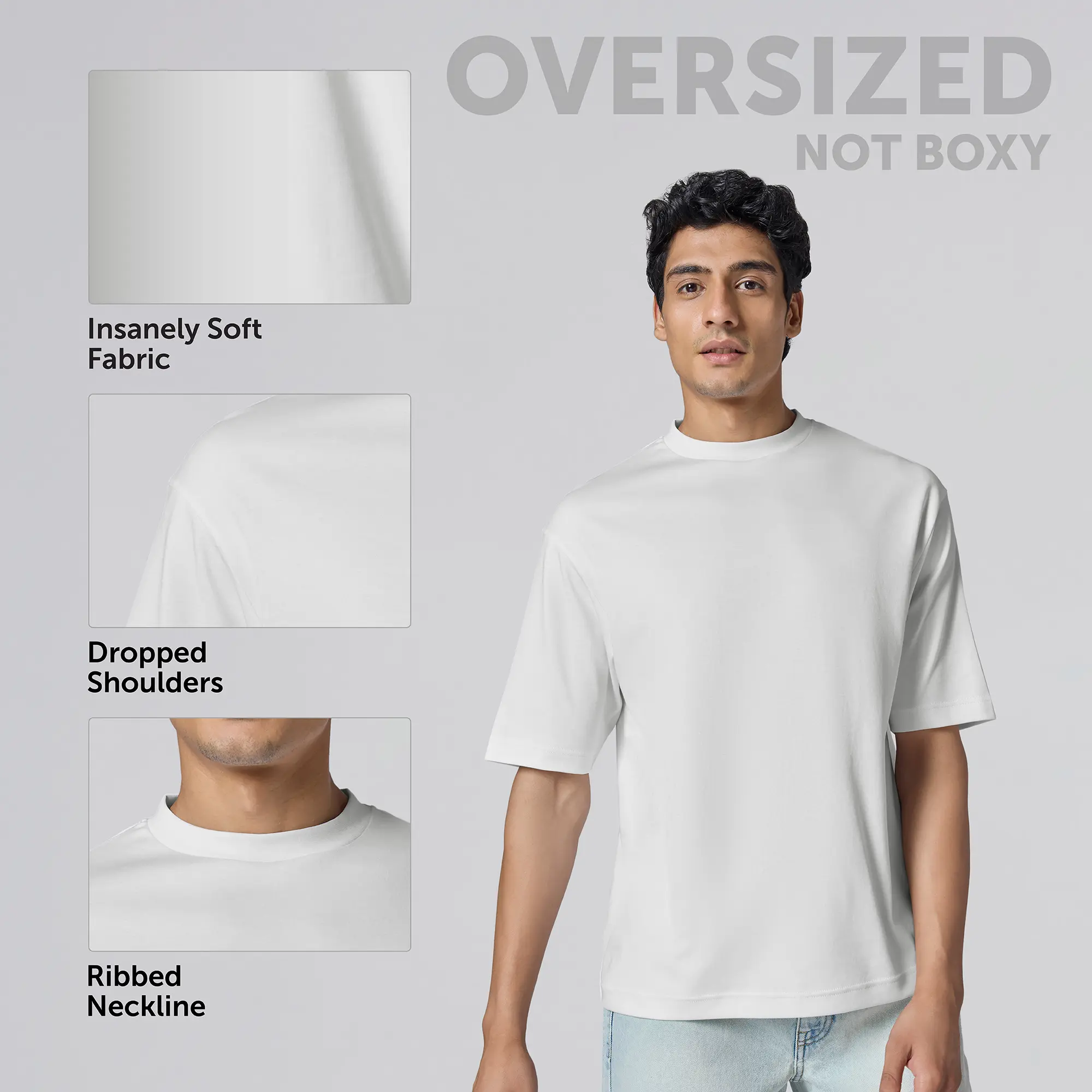 Drift Cotton Oversized T-shirts Polar White - Image 2