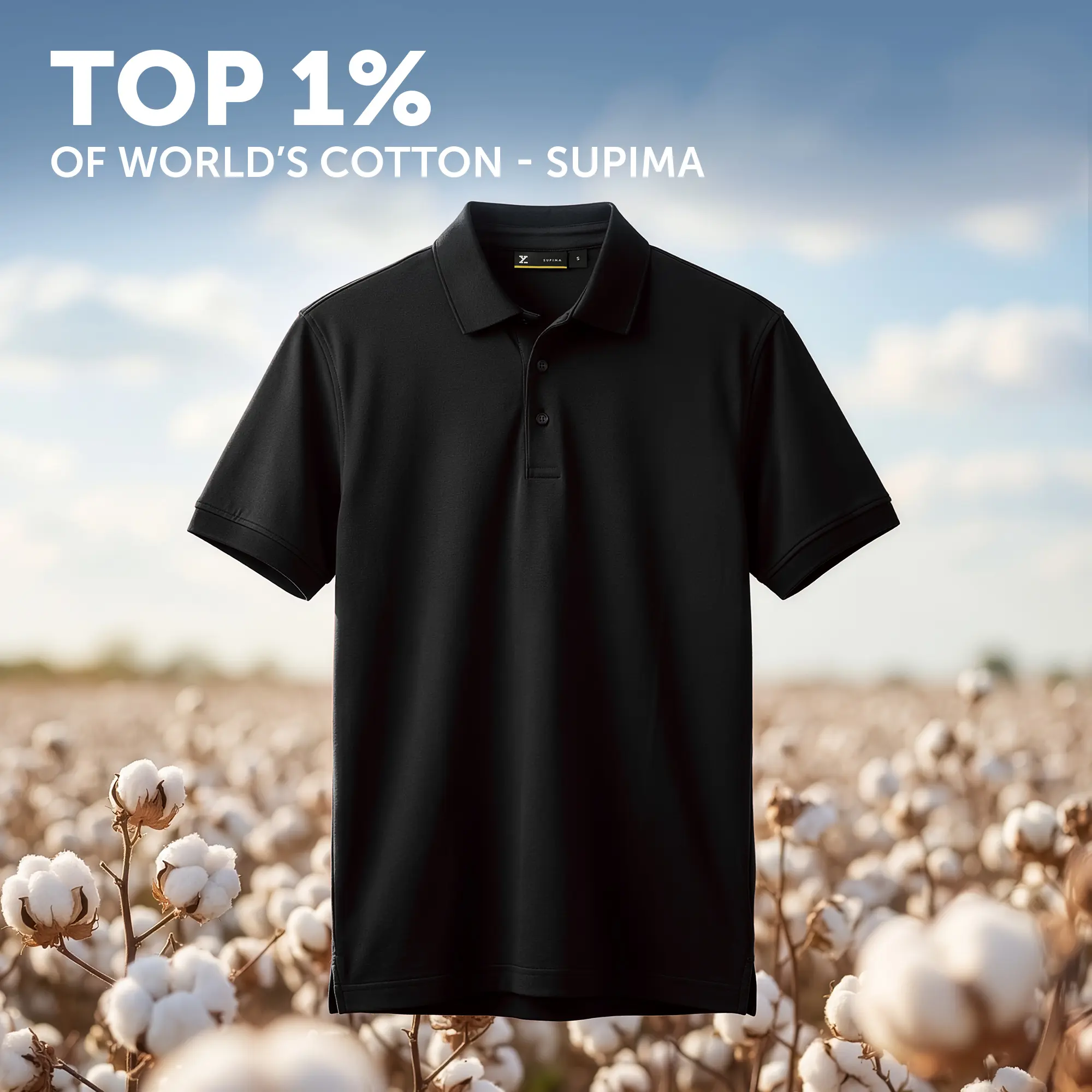 Supima Cotton Slim Fit Polo - Black Knight - Image 2