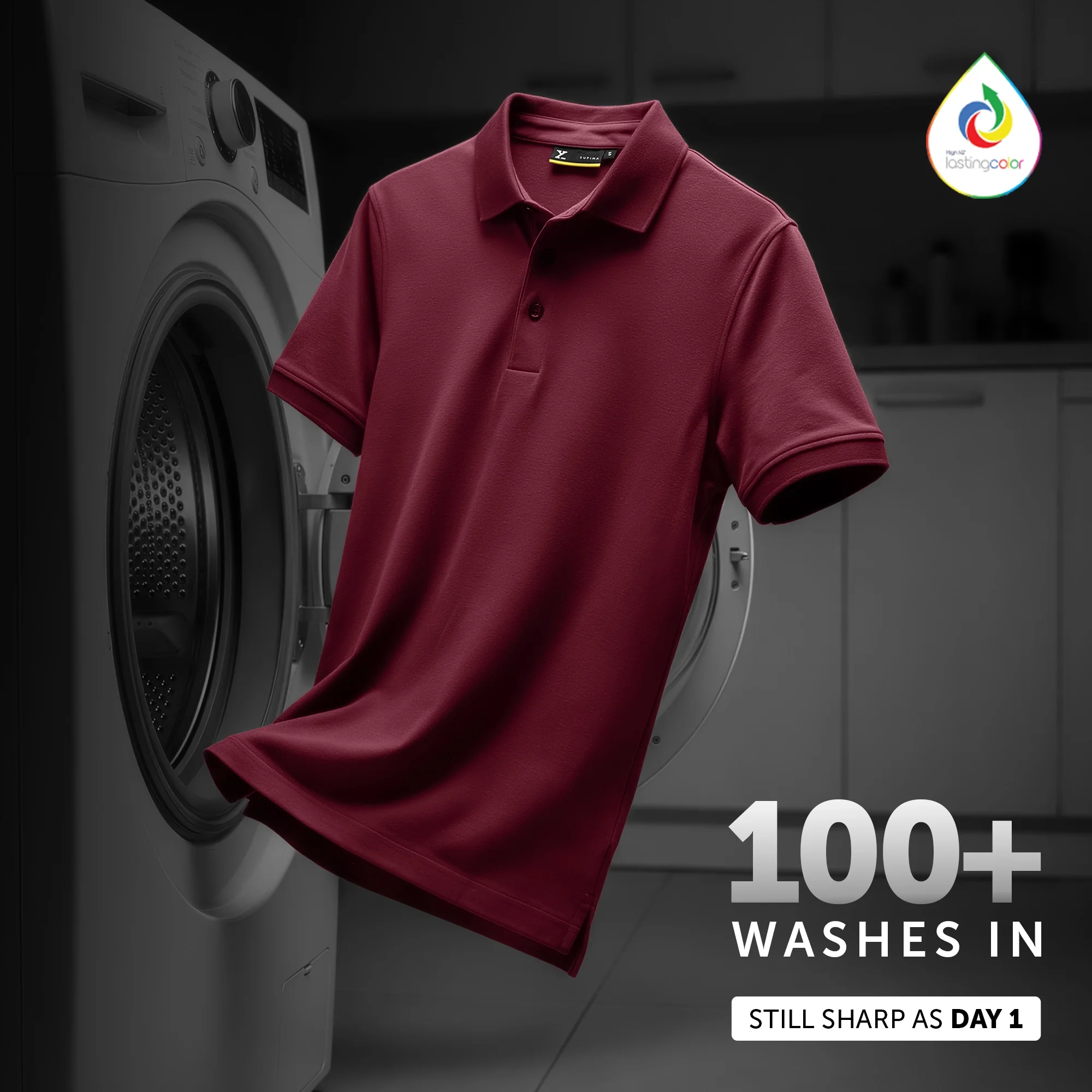 Supima Cotton Slim Fit Polo - Merlot Maroon - Image 3