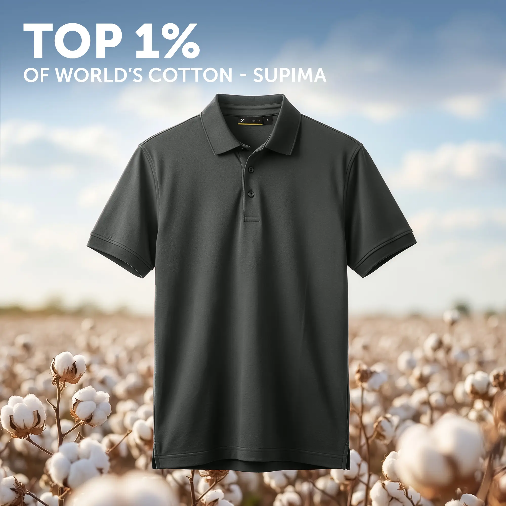 Supima Cotton Slim Fit Polo - Storm Grey - Image 2
