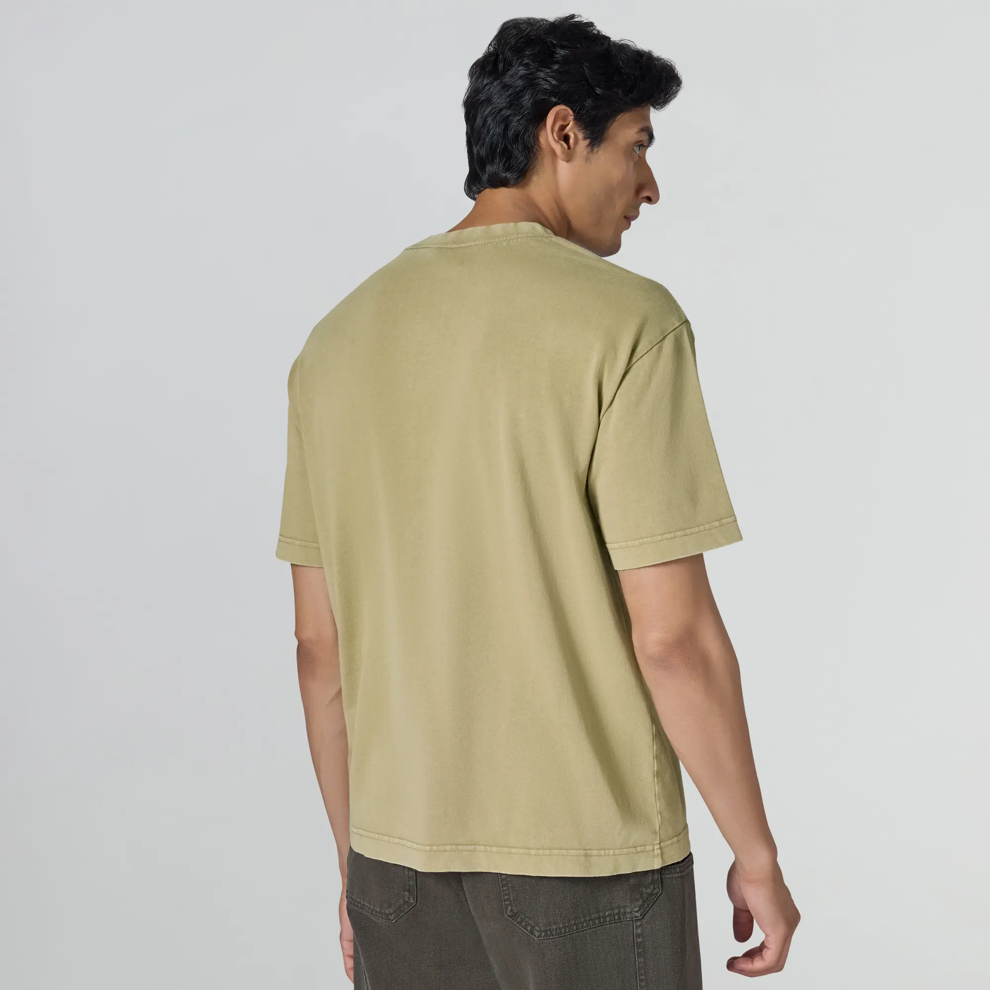 Haze Relaxed Fit Washed T-shirt - Camel Brown - Image 6