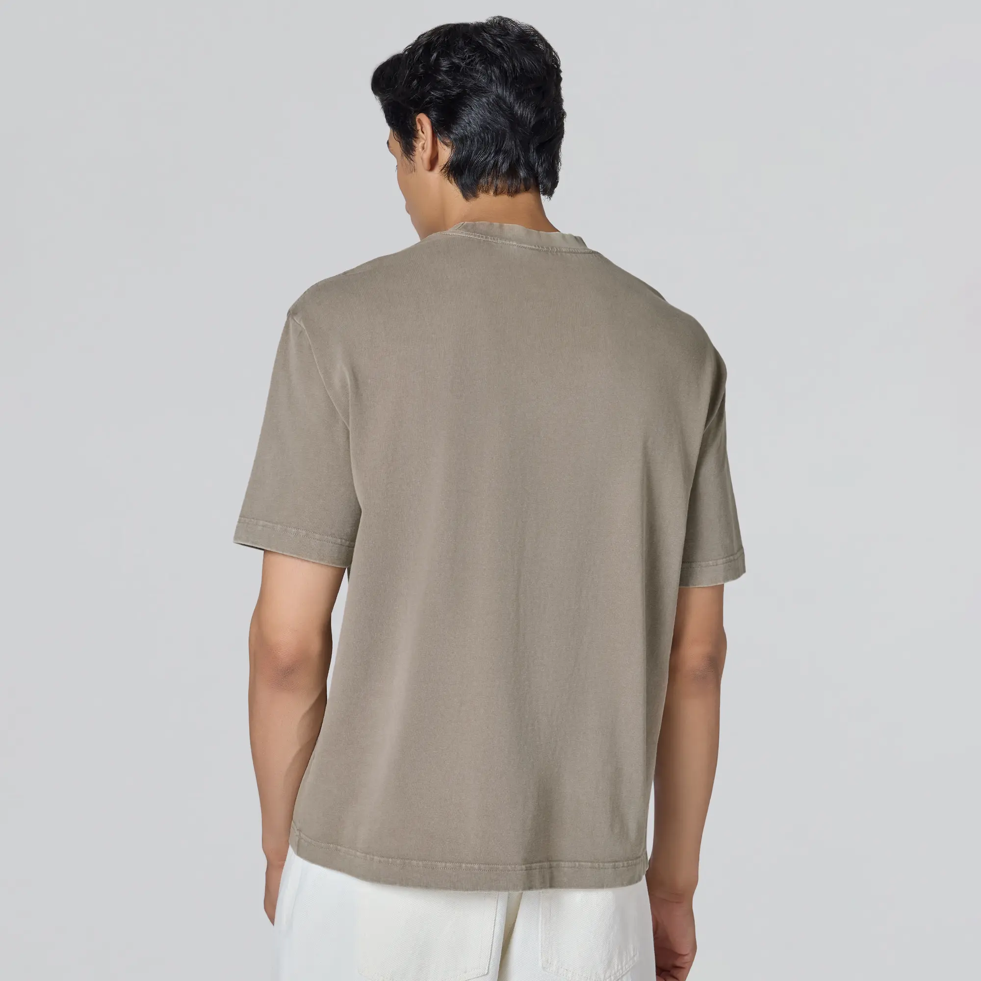 Haze Relaxed Fit Washed T-shirt - Smokey Grey - Image 6