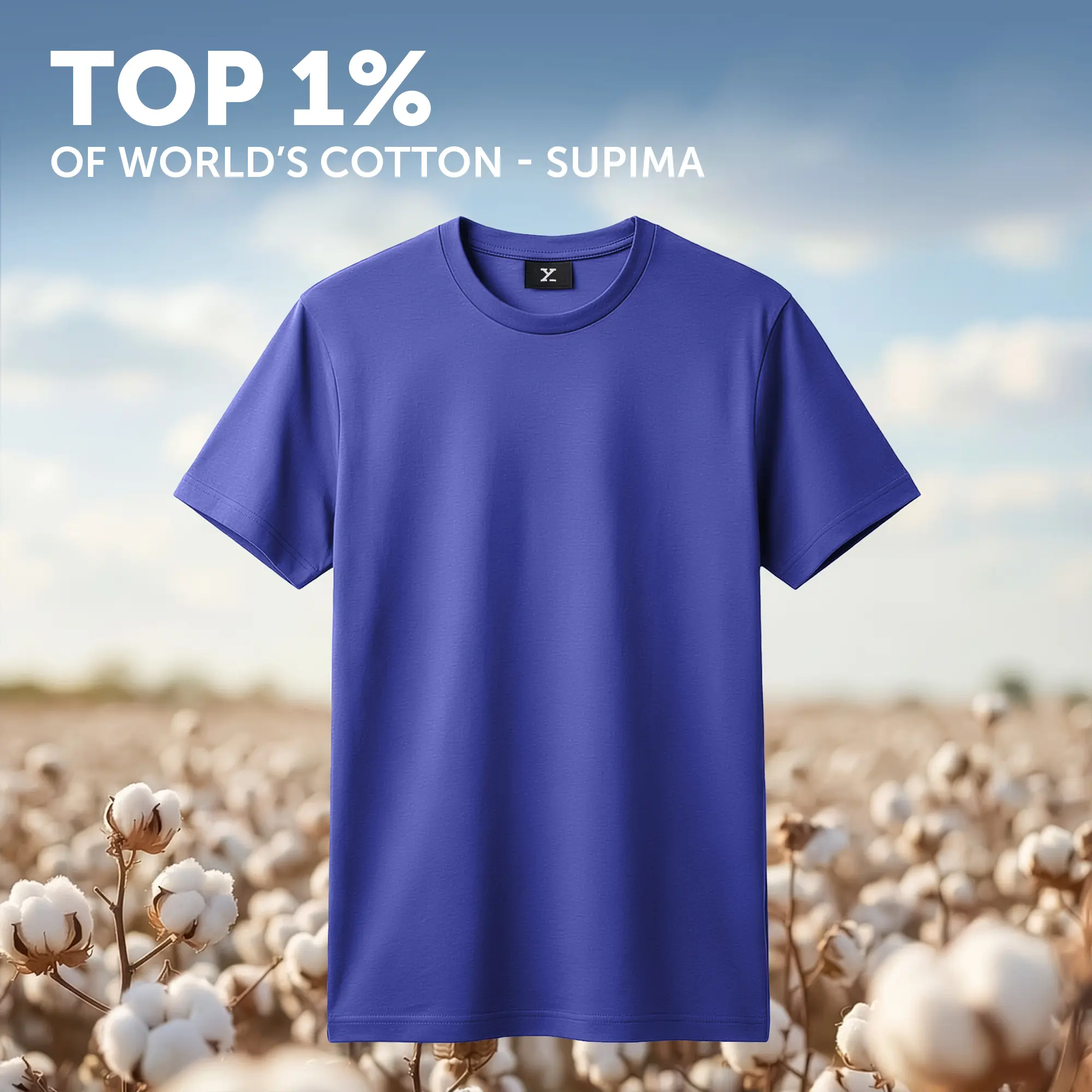 Iconique Supima Cotton T-shirt Denim Blue - Image 2
